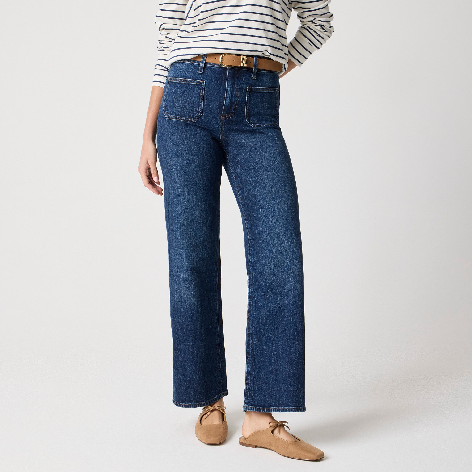  Slim wide-leg patch-pocket jean