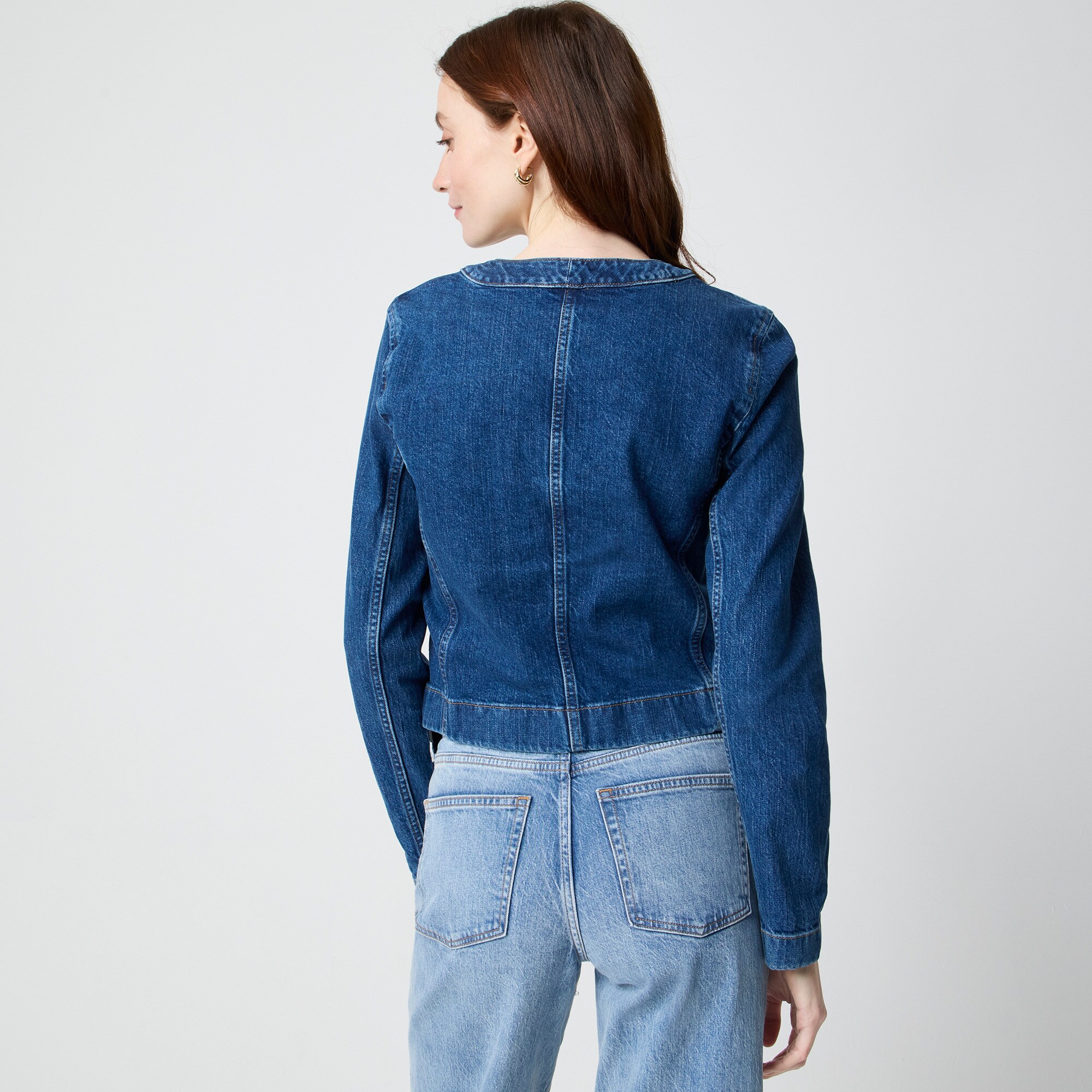 Denim patch-pocket lady jacket