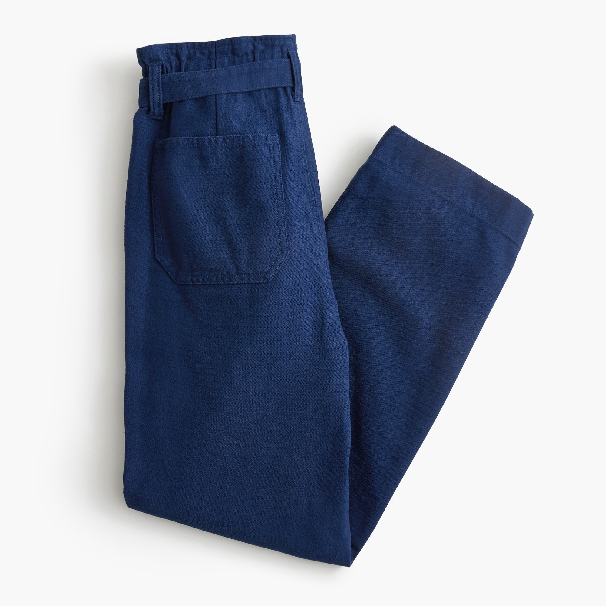 Twill paper-bag full-length pant