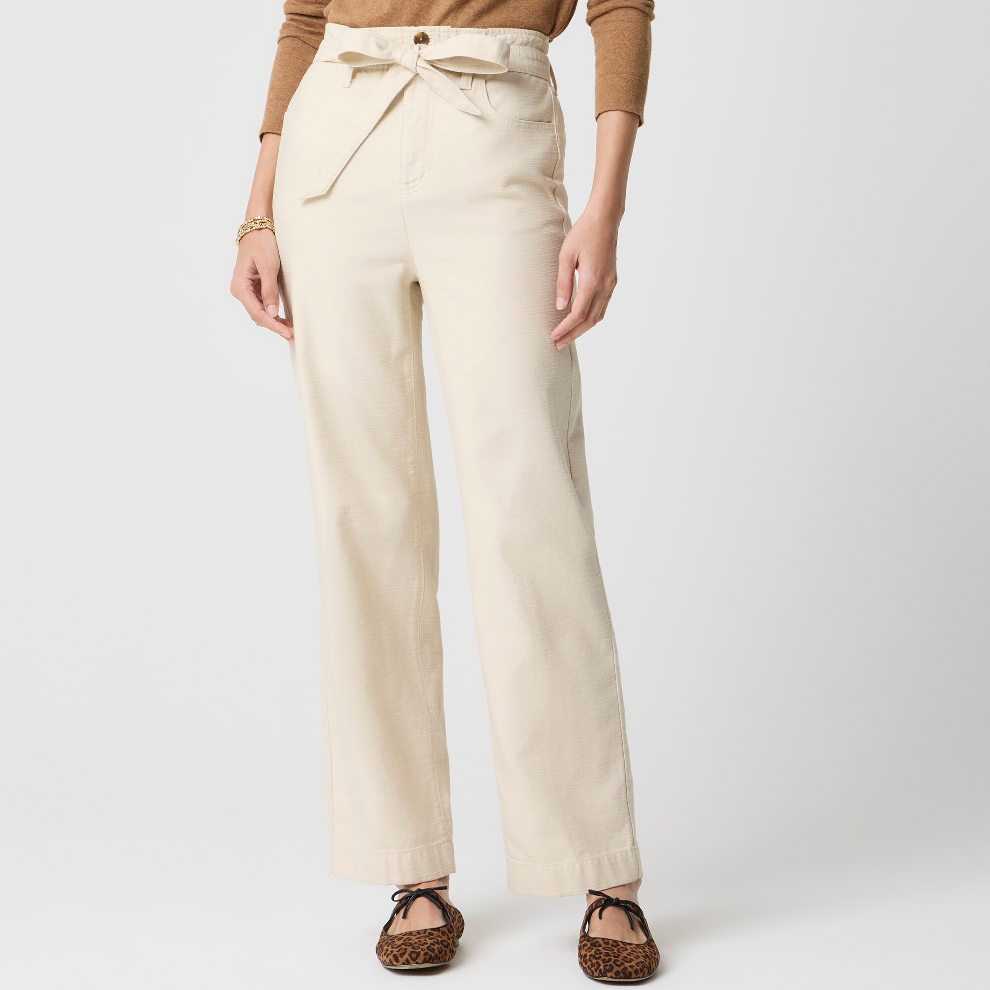  Twill paper-bag full-length pant