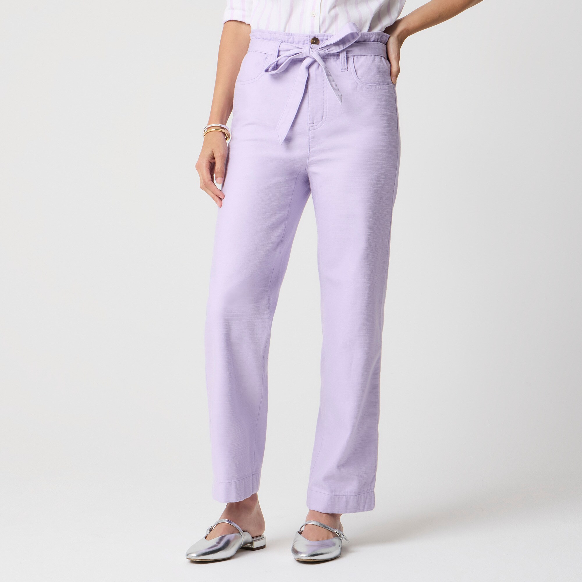  Twill paper-bag full-length pant