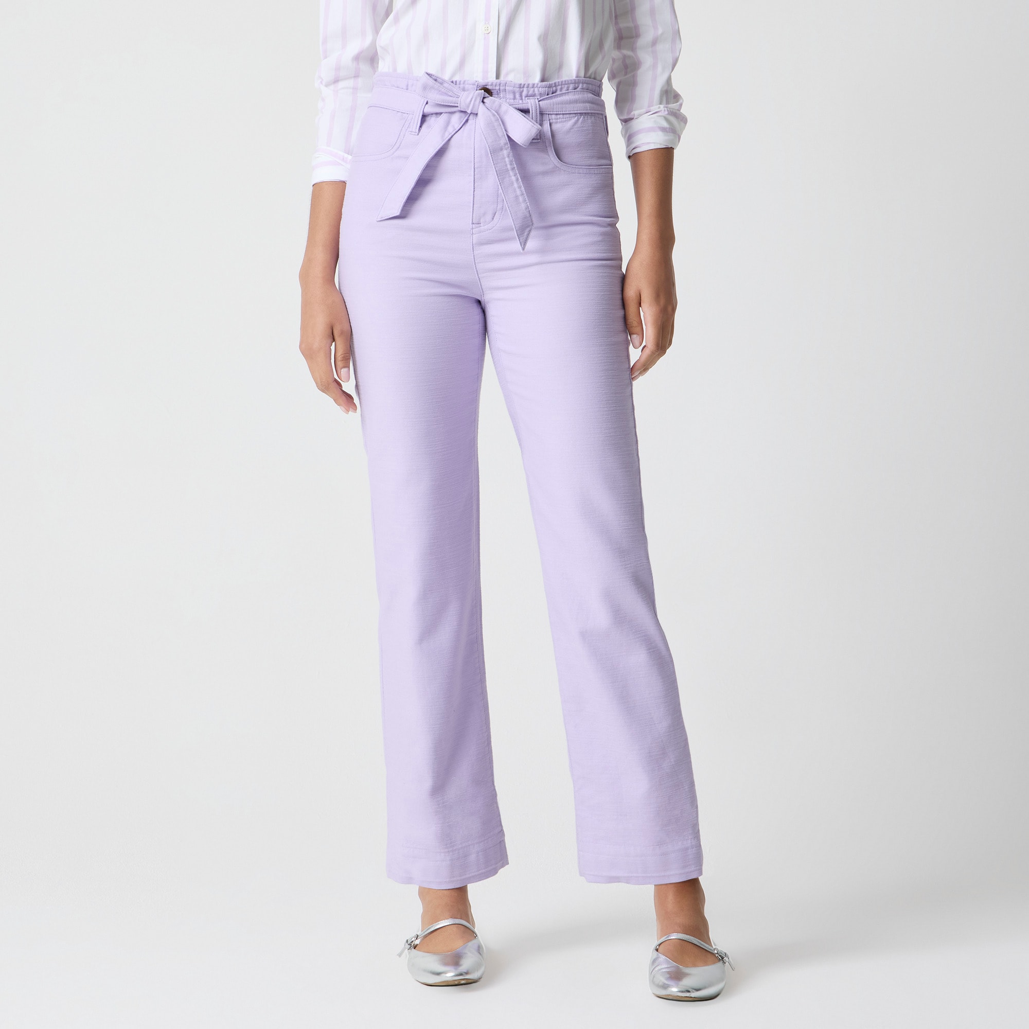 womens Twill paper-bag full-length pant