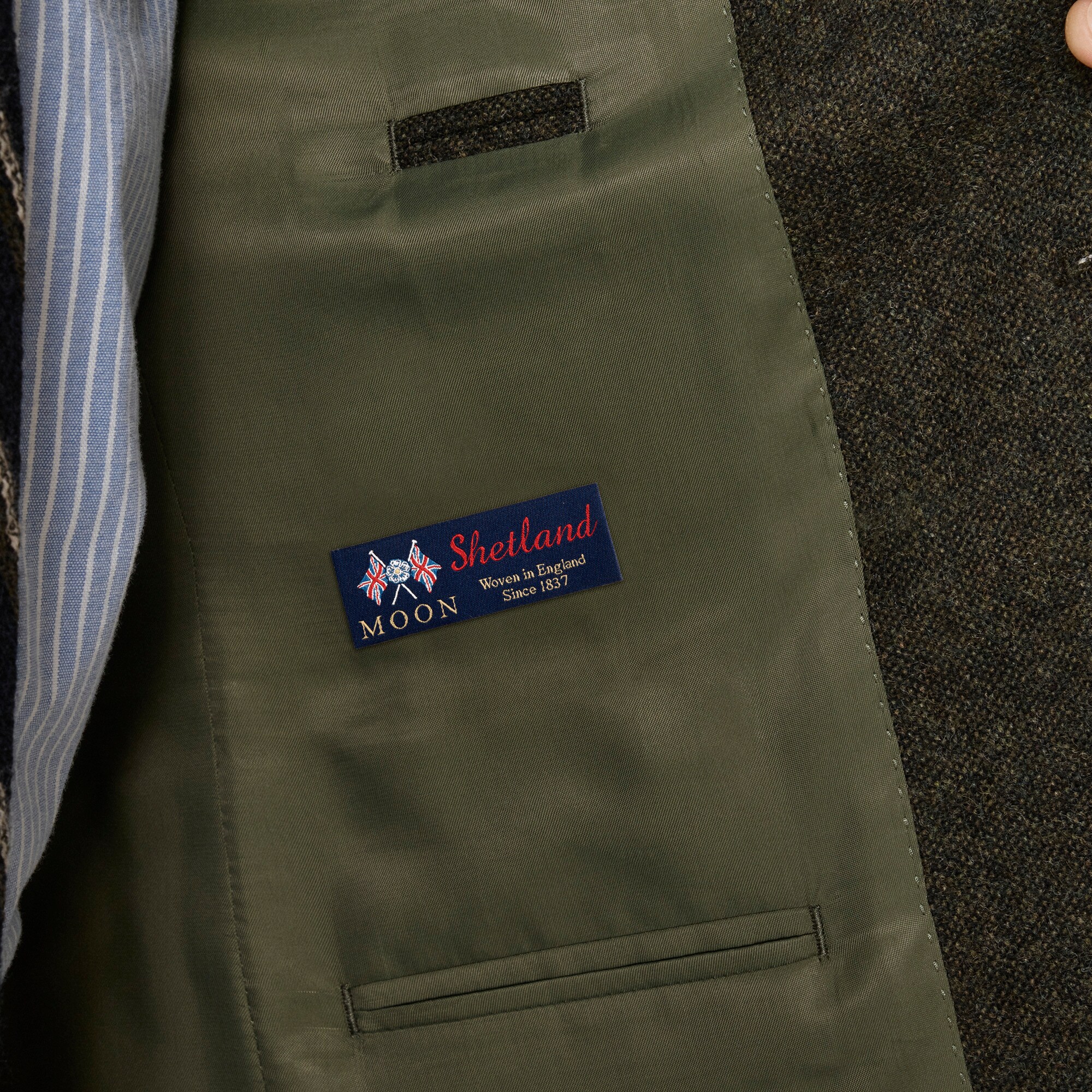 Ludlow Slim-fit suit jacket in English donegal wool tweed