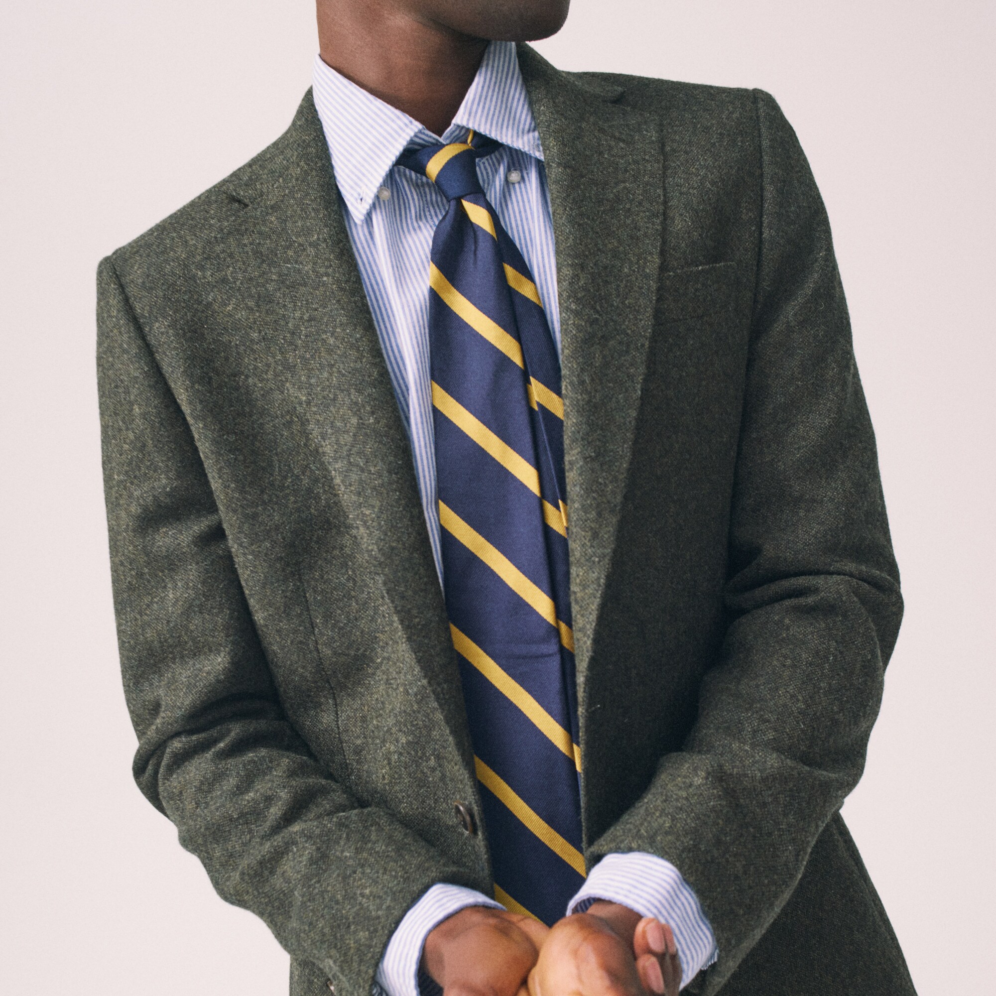Ludlow Slim-fit suit jacket in English donegal wool tweed