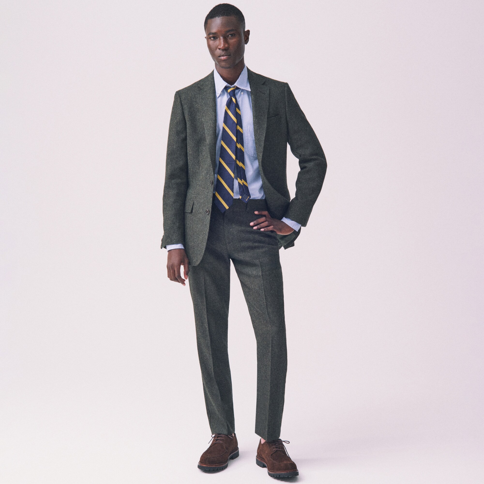 Ludlow Slim-fit suit jacket in English donegal wool tweed
