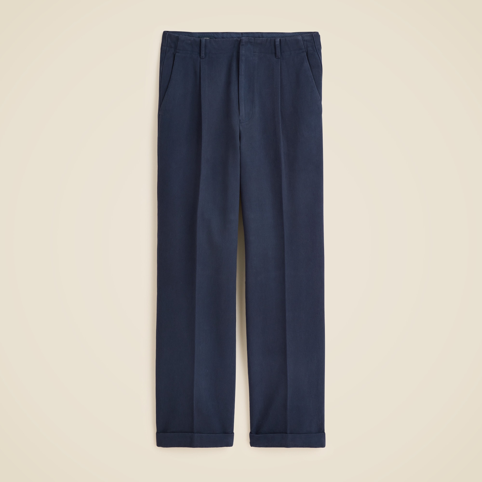 Relaxed-fit suit pant in garment-dyed Italian cotton twill