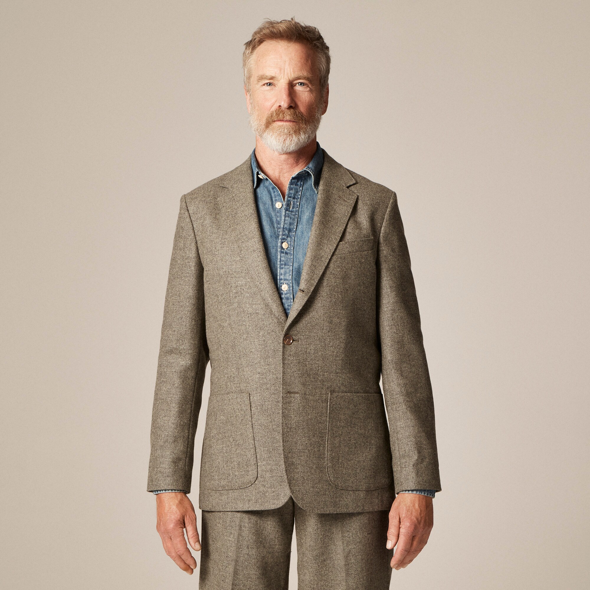 Relaxed-fit suit jacket in English merino wool