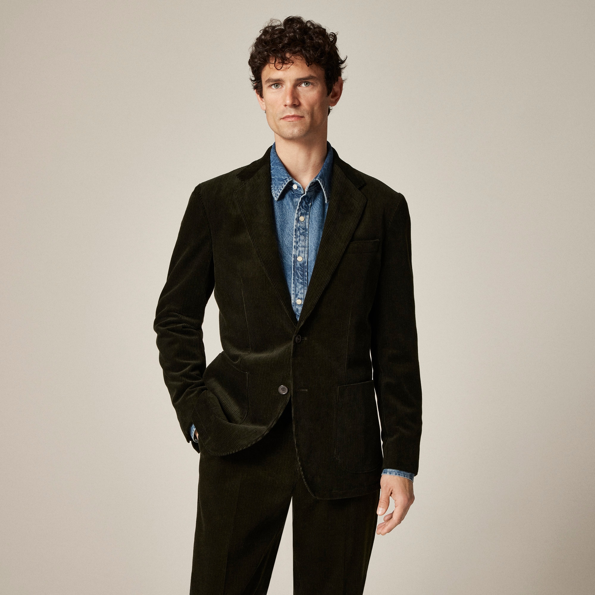 Crosby Classic-fit suit jacket in Italian corduroy