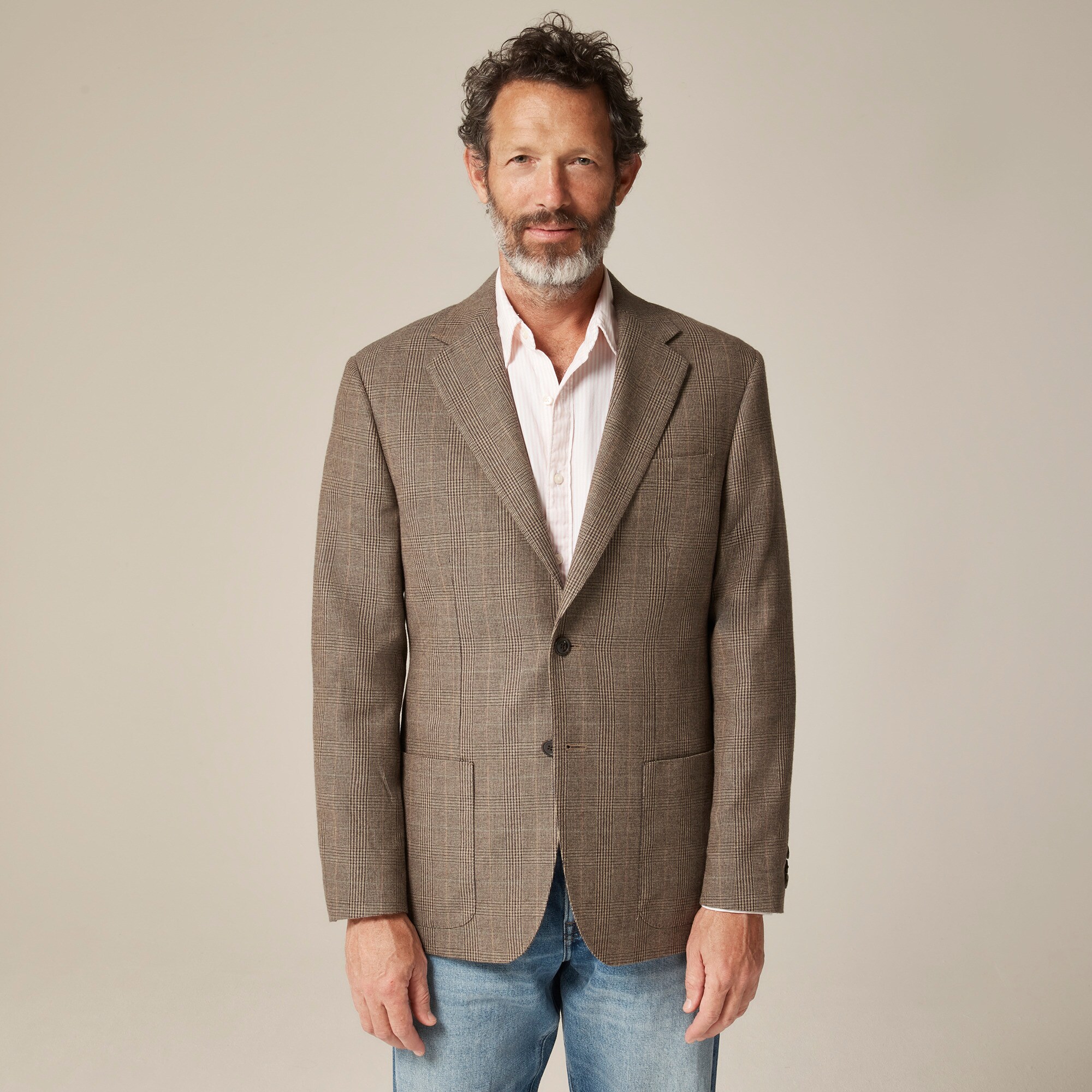 Blazer in English cotton-wool blend twill