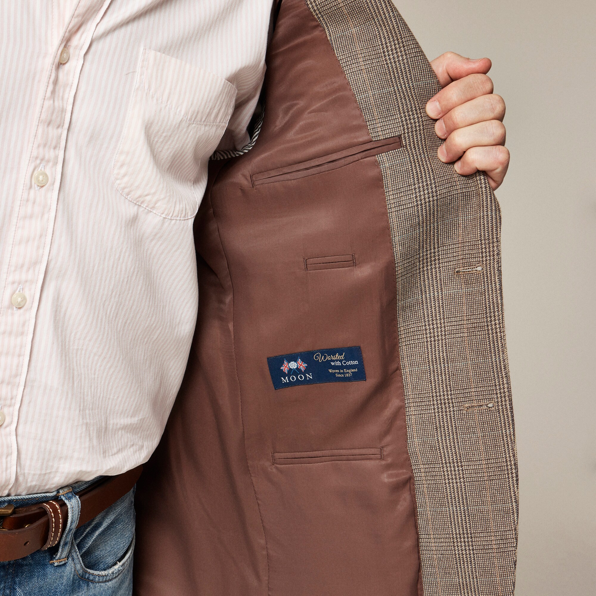 Blazer in English cotton-wool blend twill