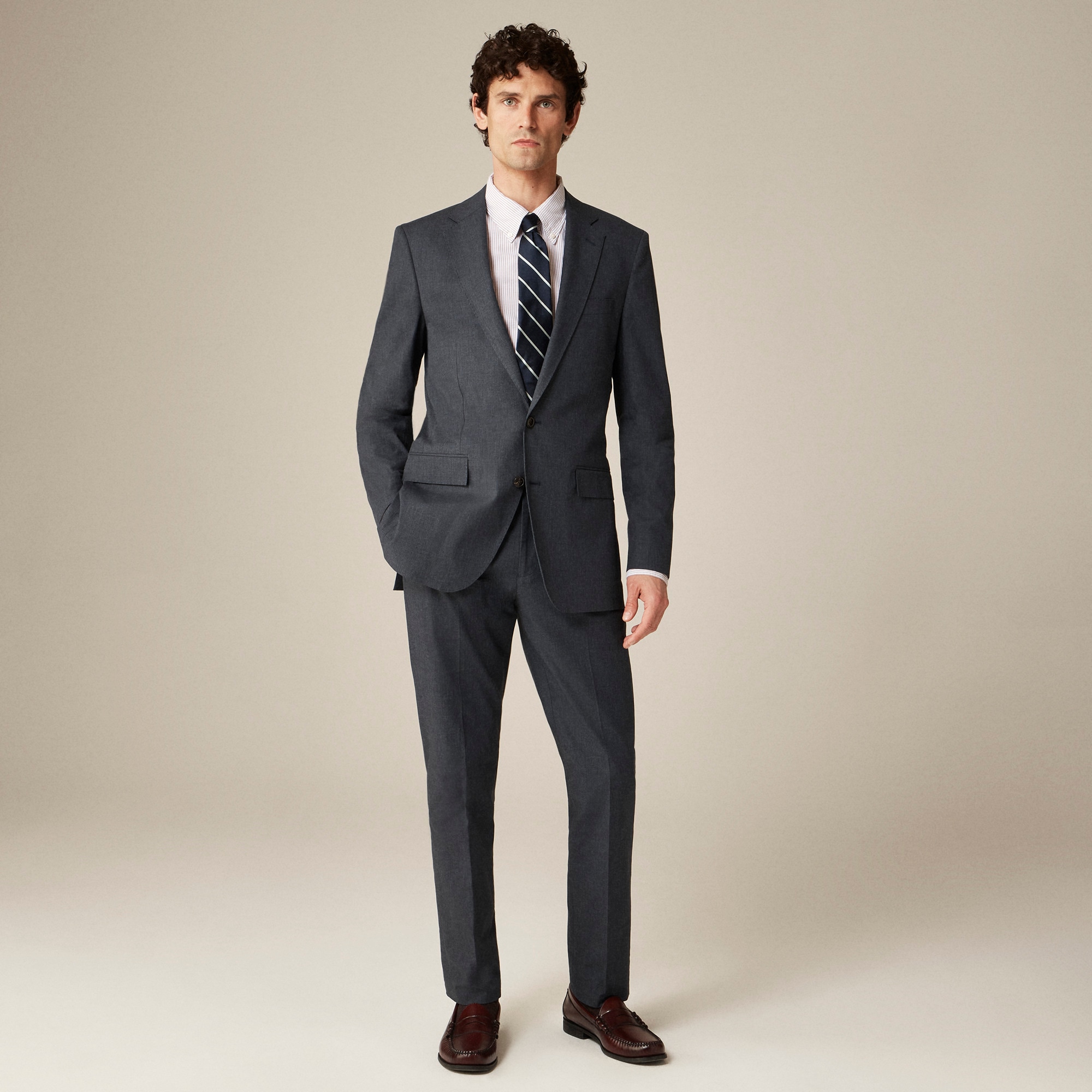mens Ludlow Slim-fit suit jacket in Italian cotton blend