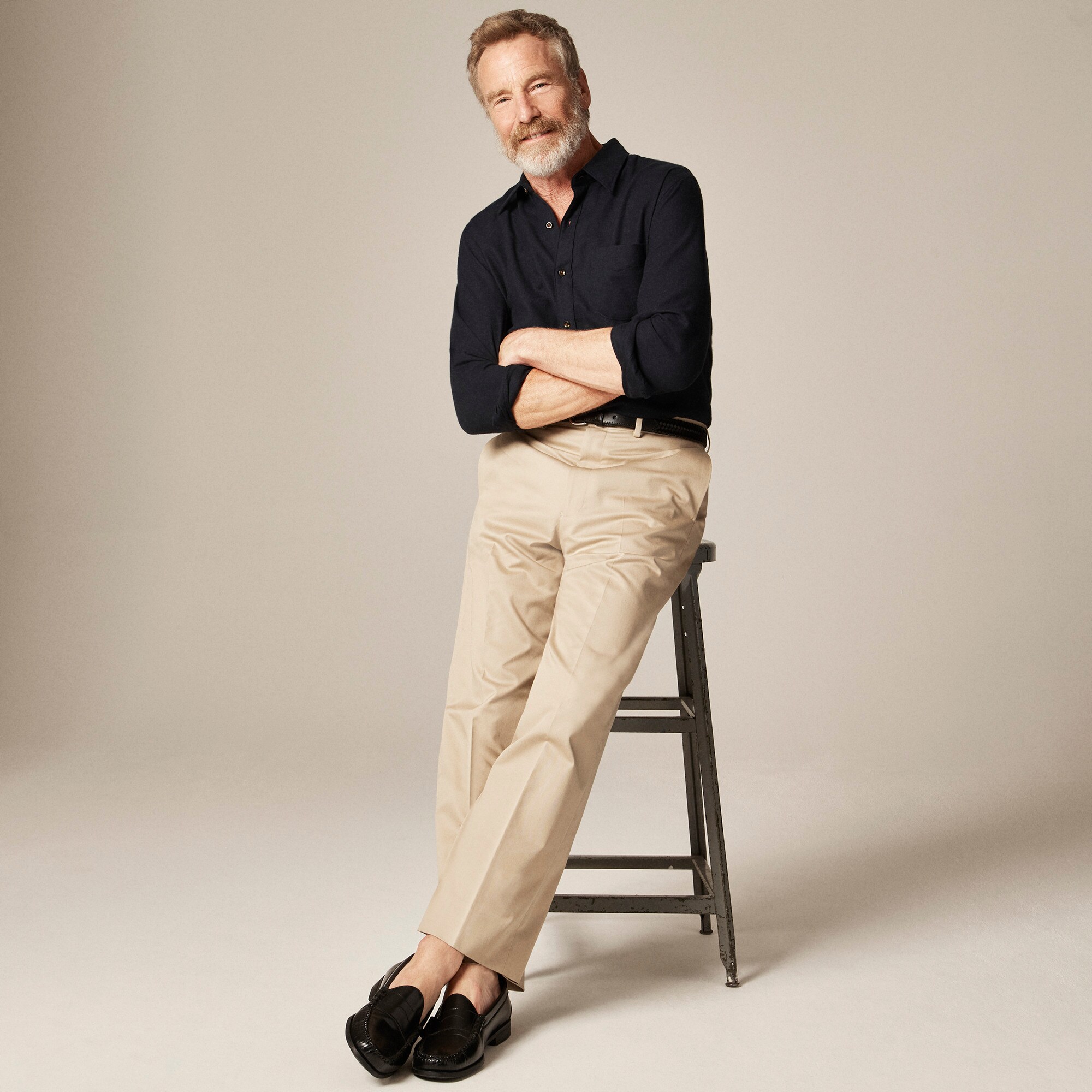 Relaxed-fit trouser in Italian cotton chino