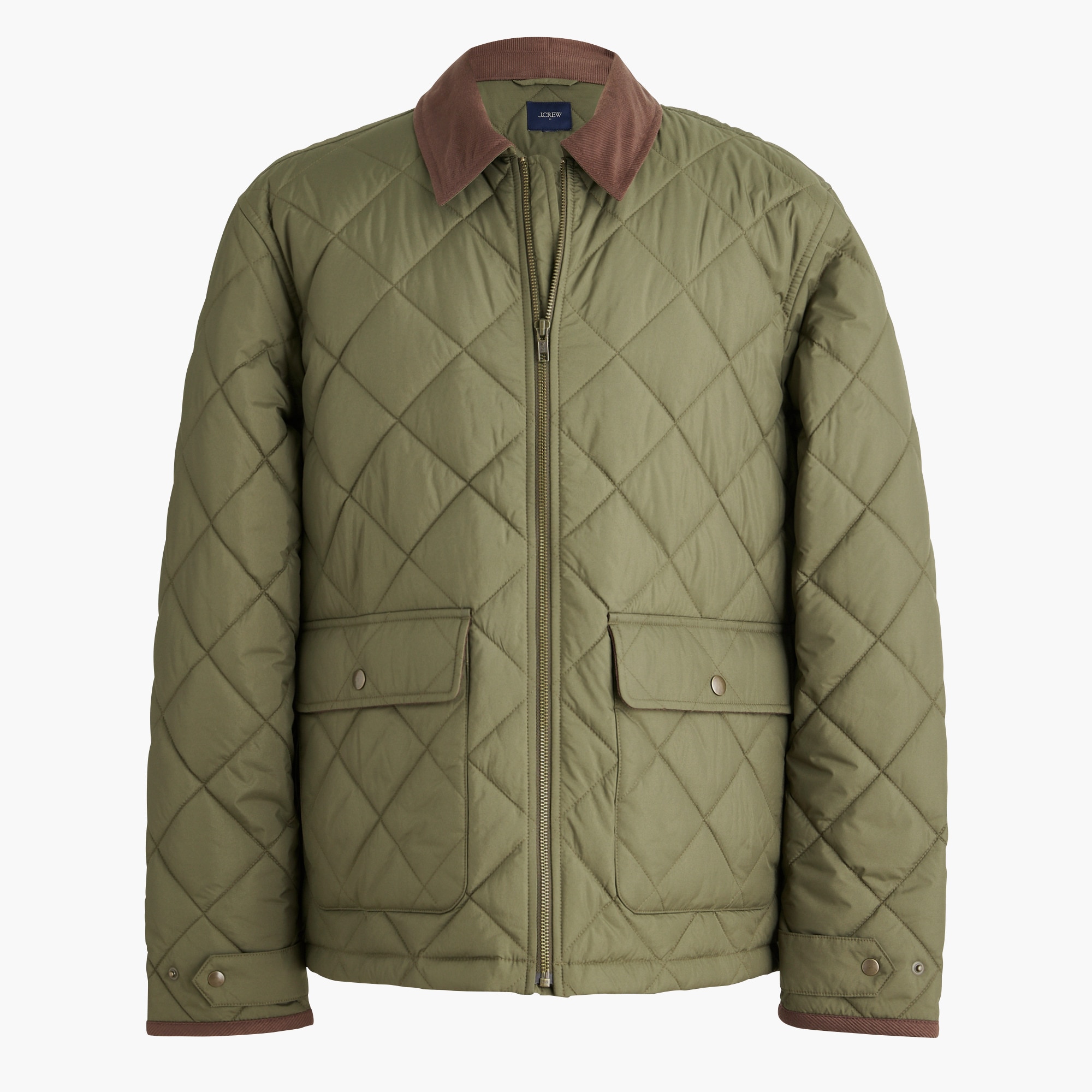  Corduroy-collar quilted jacket