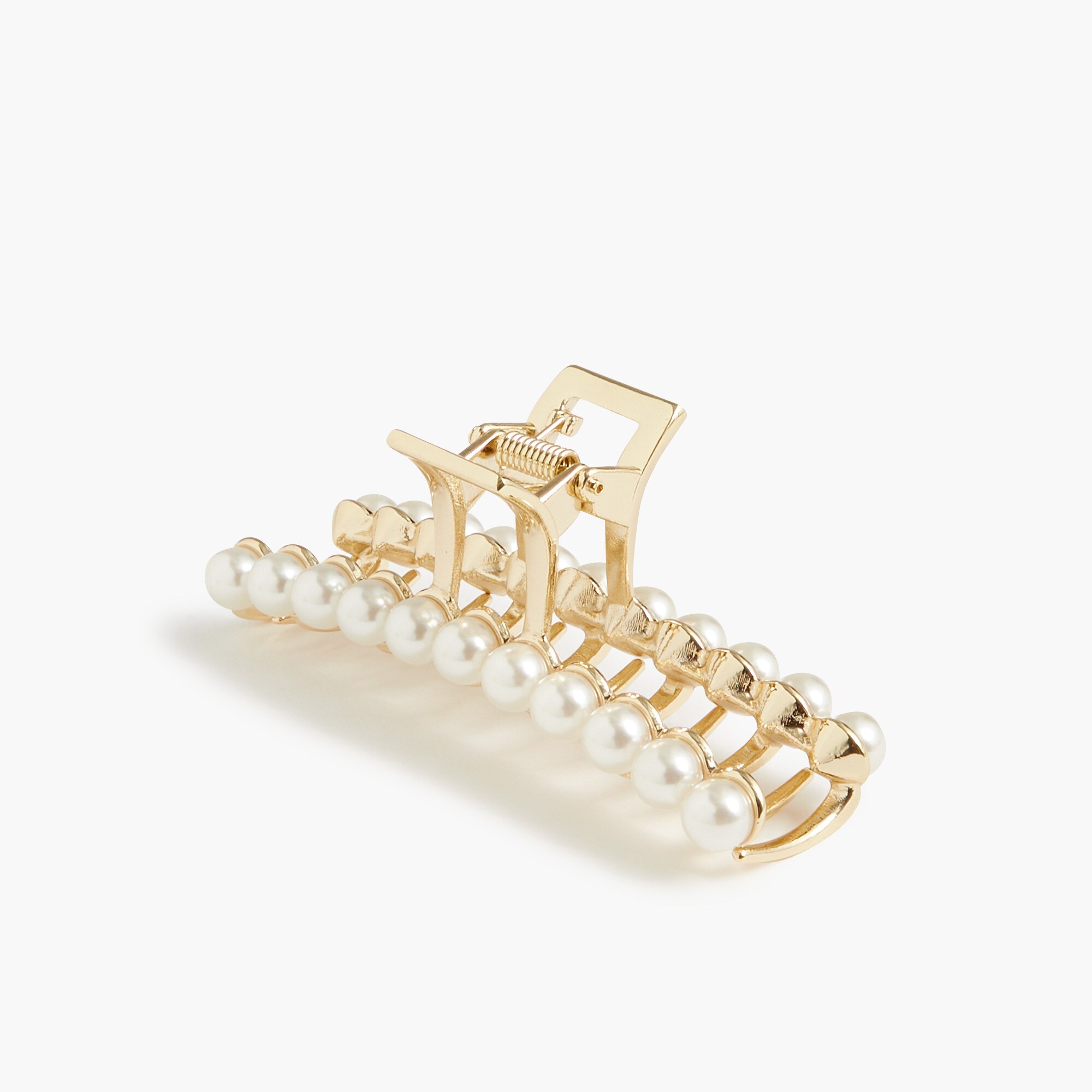 J. Crew Embellished Gold and Pearl Hair Clip Claw Pearl Claw Clip For Women | Factory main image 2