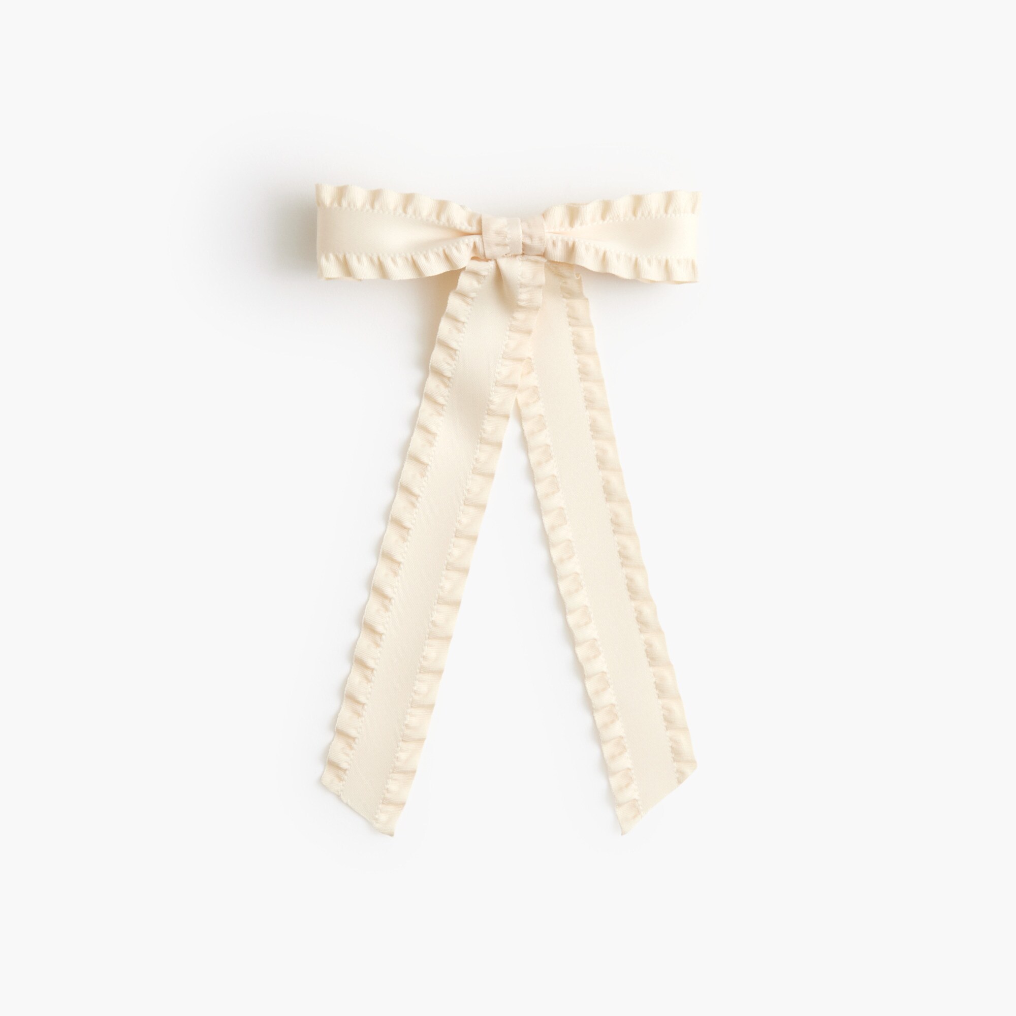 Ruffle ribbon bow barette