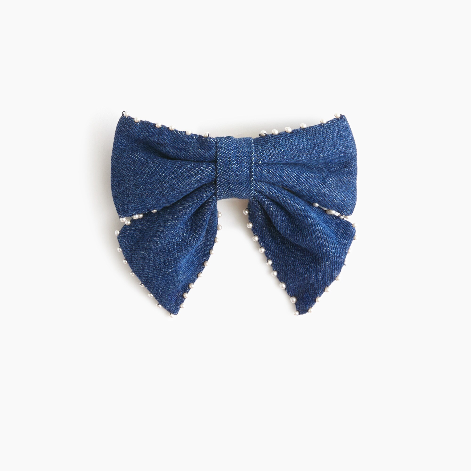 Embellished Denim Bow Barrette For Women | Factory display picture 2