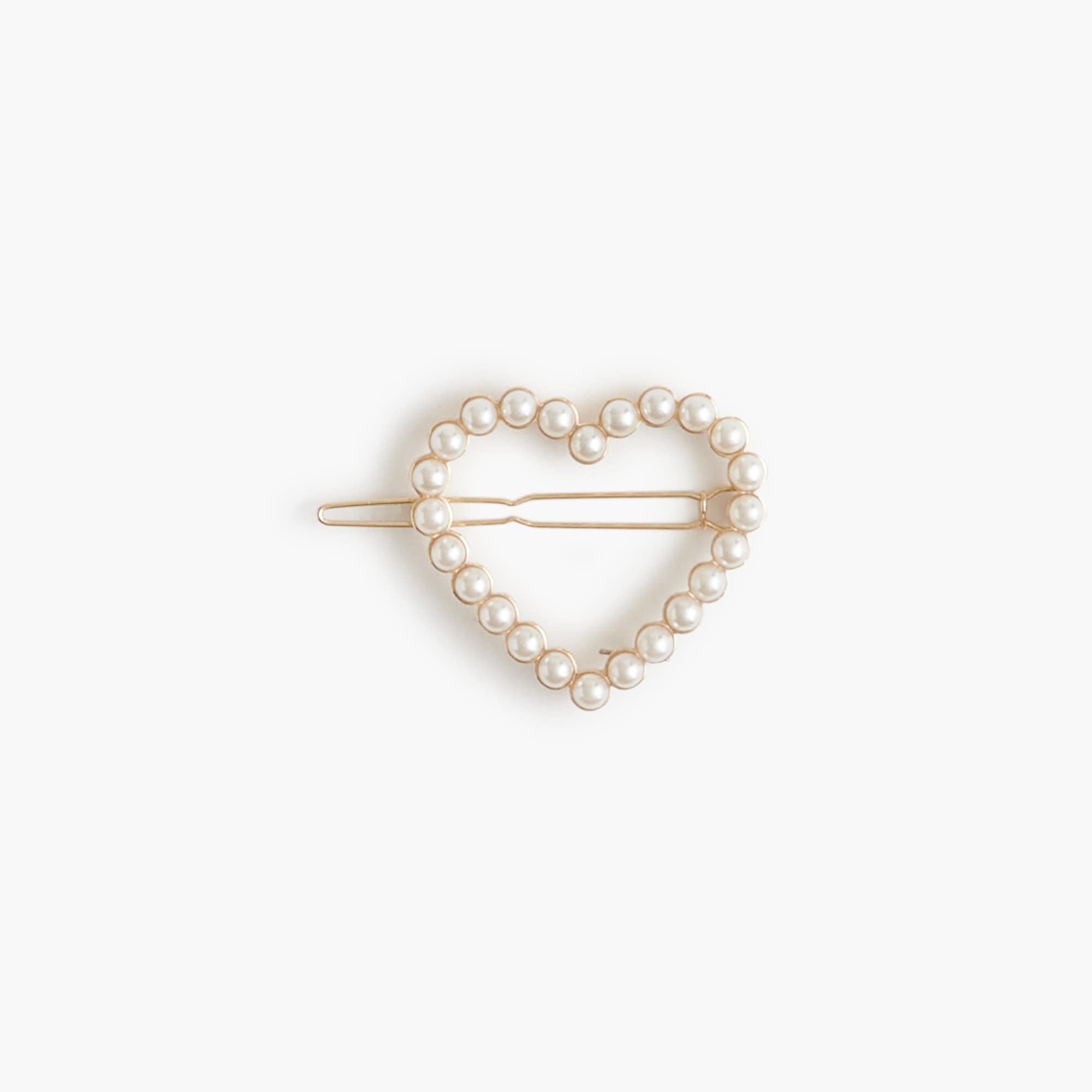 Embellished Pearl Heart Barrette For Women | Factory