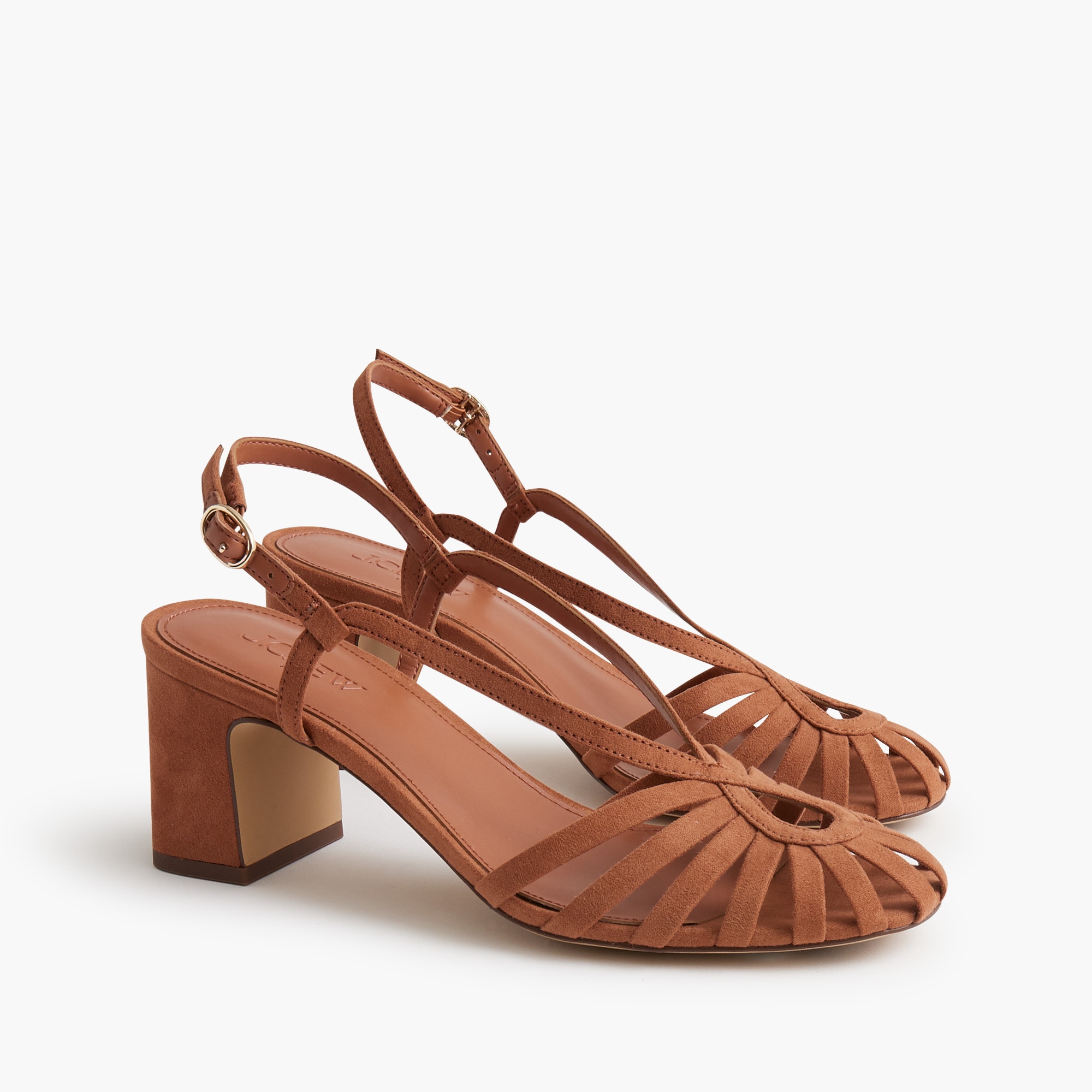 Caged-toe strappy heel sandals