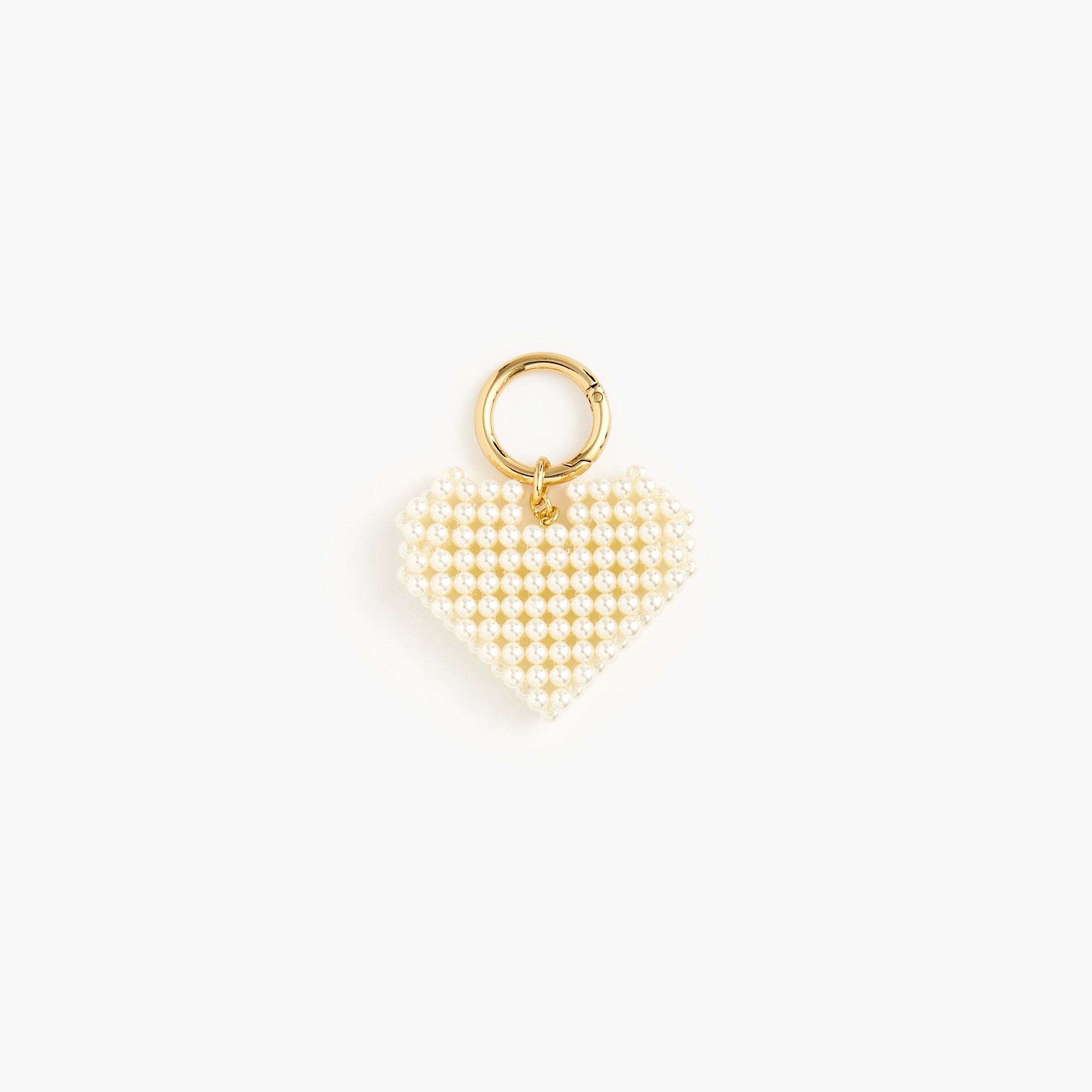 pearl heart bag charm for women