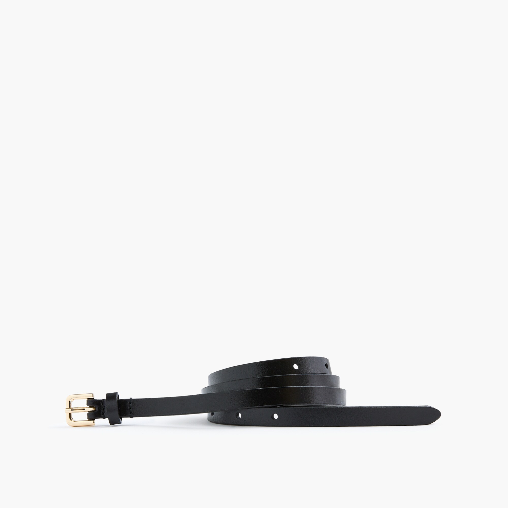 Italian bonded leather skinny belt