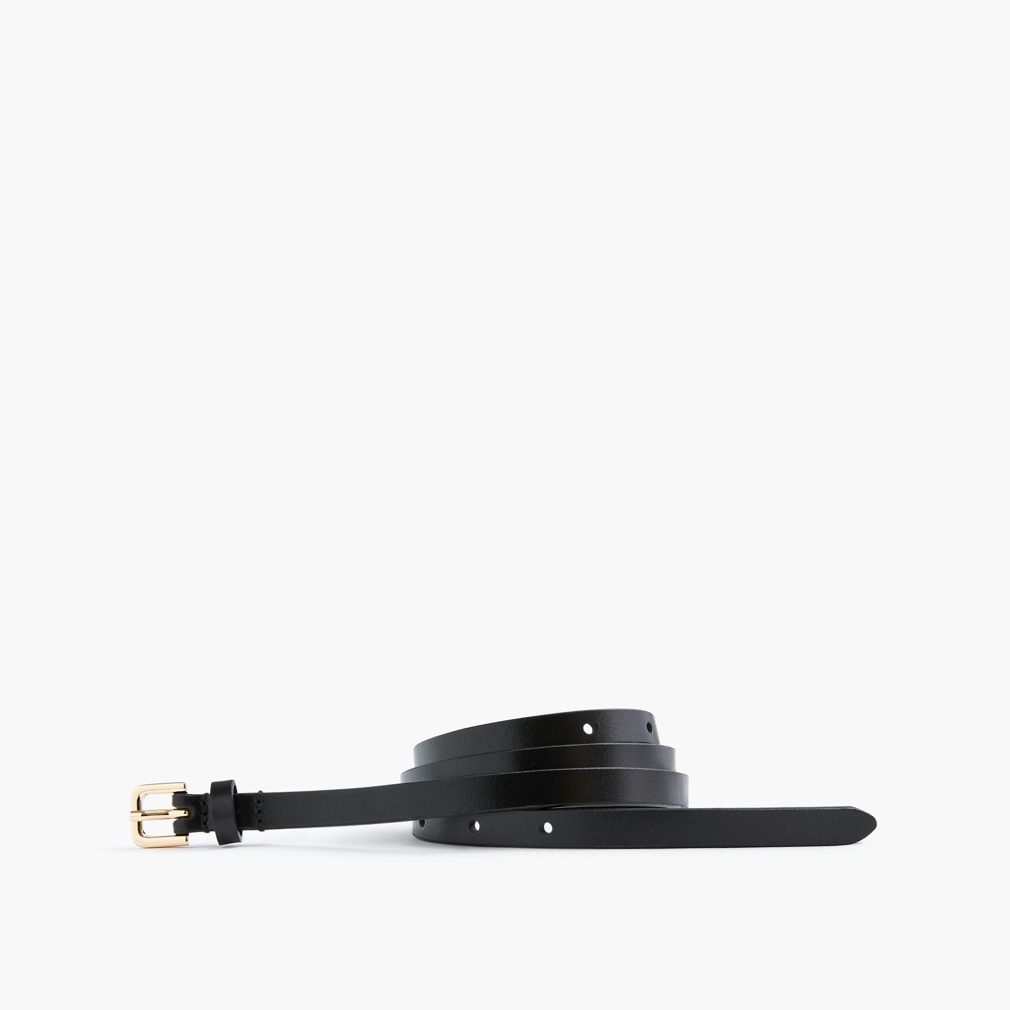italian bonded leather skinny belt for women