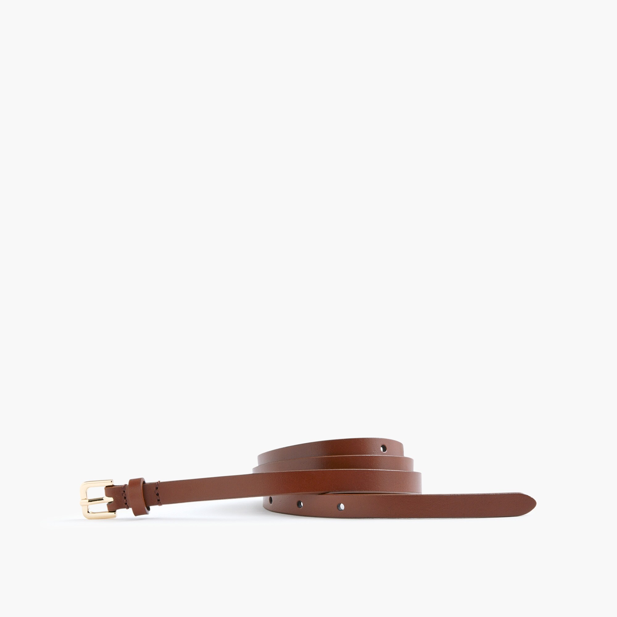 italian bonded leather skinny belt for women