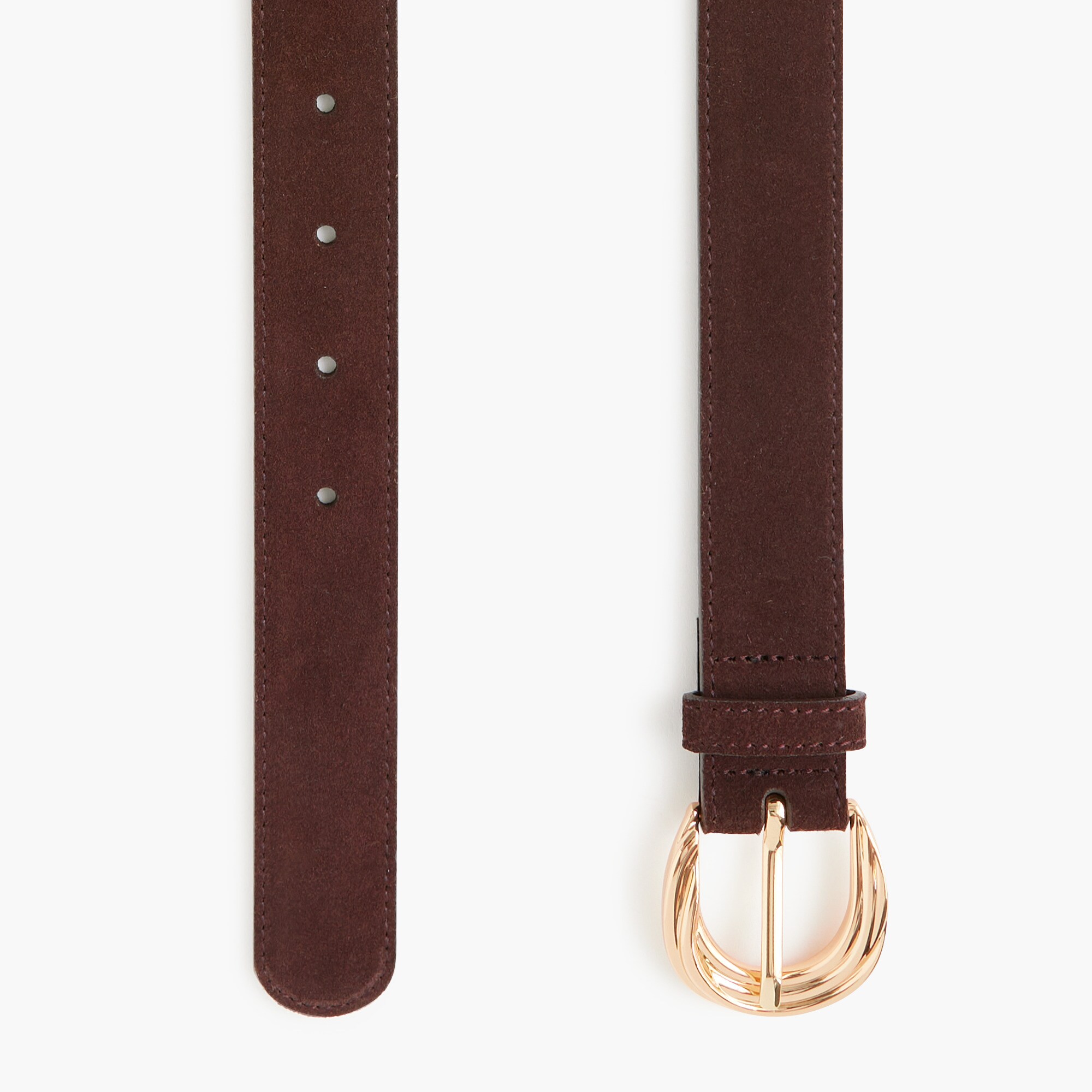 Oval-buckle suede belt
