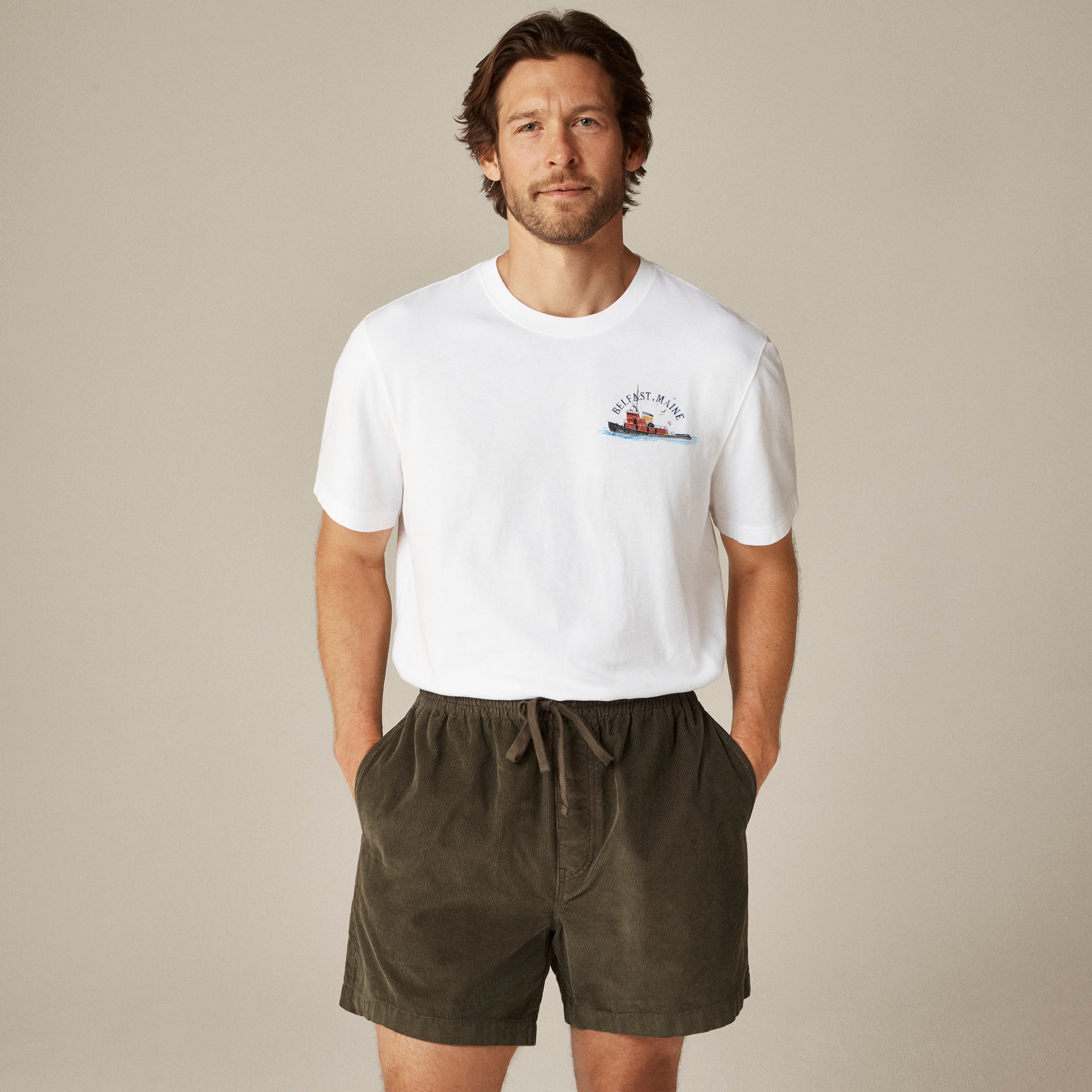  Vintage-wash cotton "Old-Fashioned" graphic T-shirt