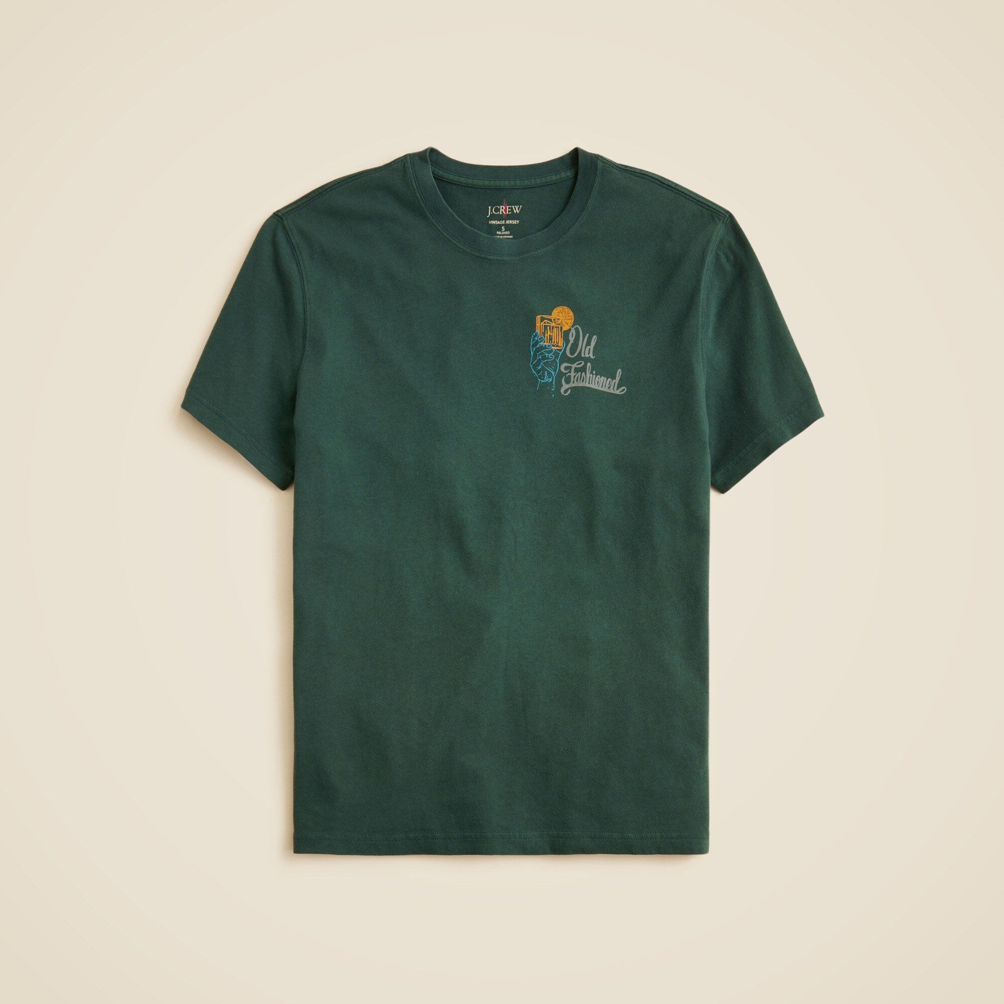  Vintage-wash cotton "Old-Fashioned" graphic T-shirt