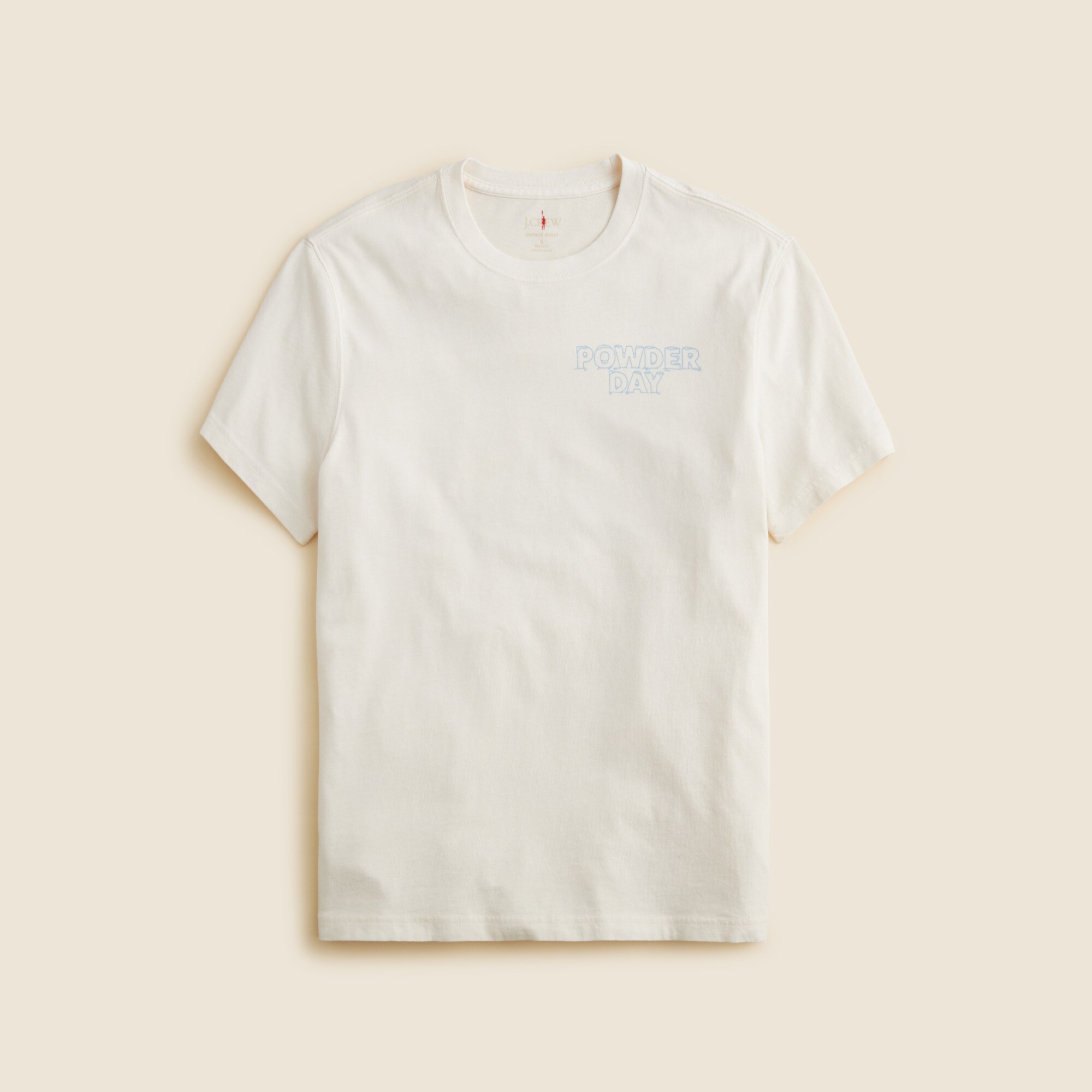 Vintage-wash cotton "Powder Day" graphic T-shirt