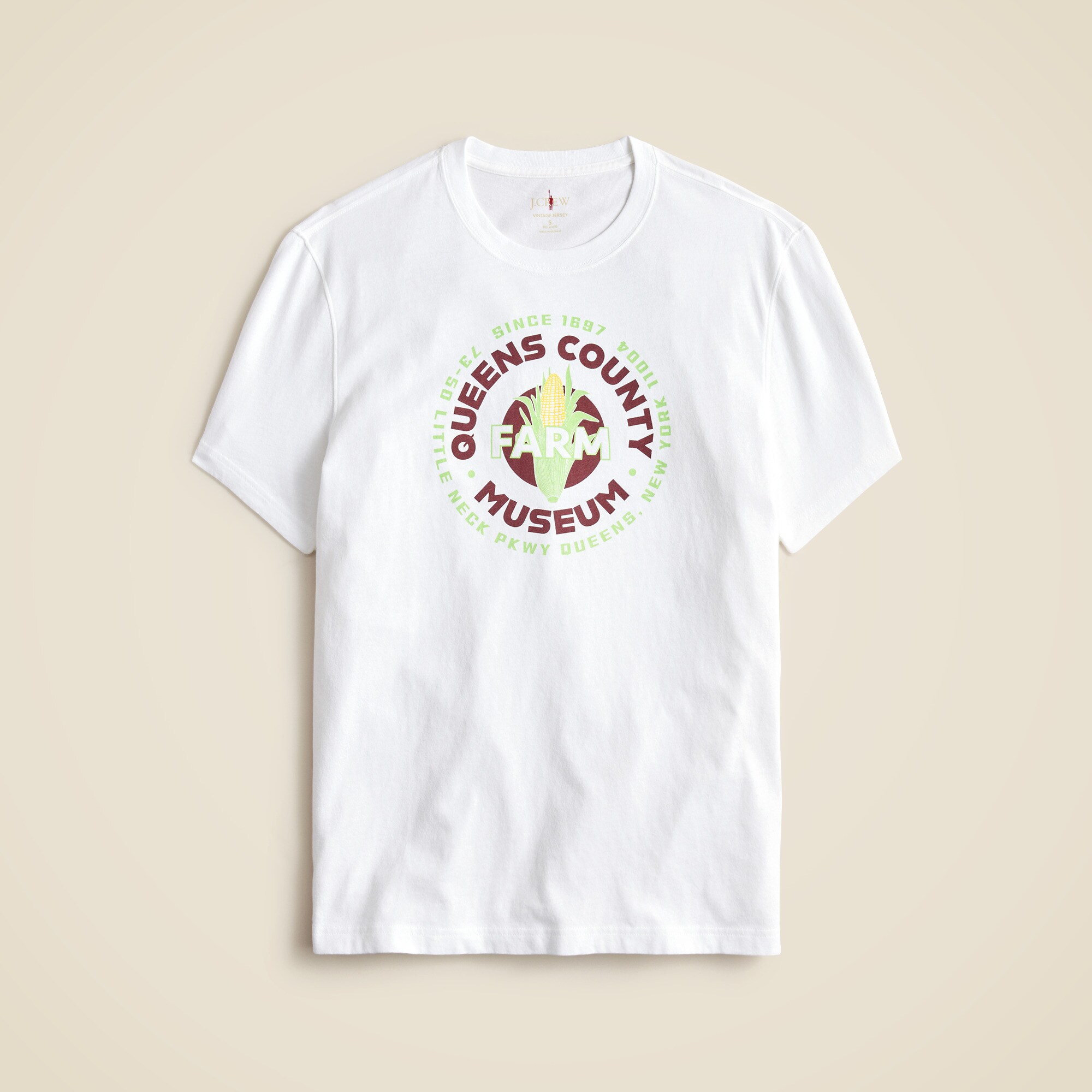 Vintage-wash cotton "Queens" graphic T-shirt