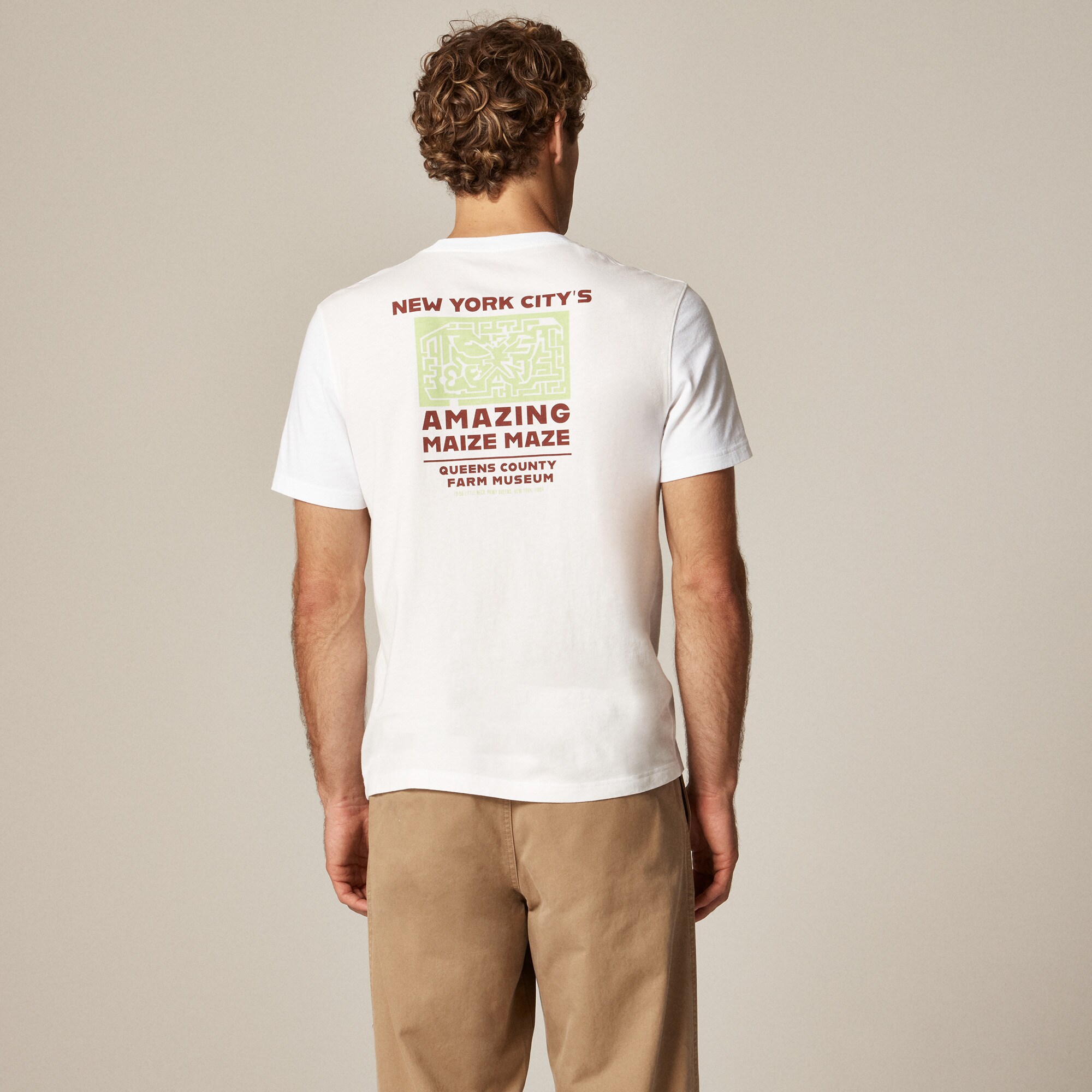 Vintage-wash cotton "Queens" graphic T-shirt