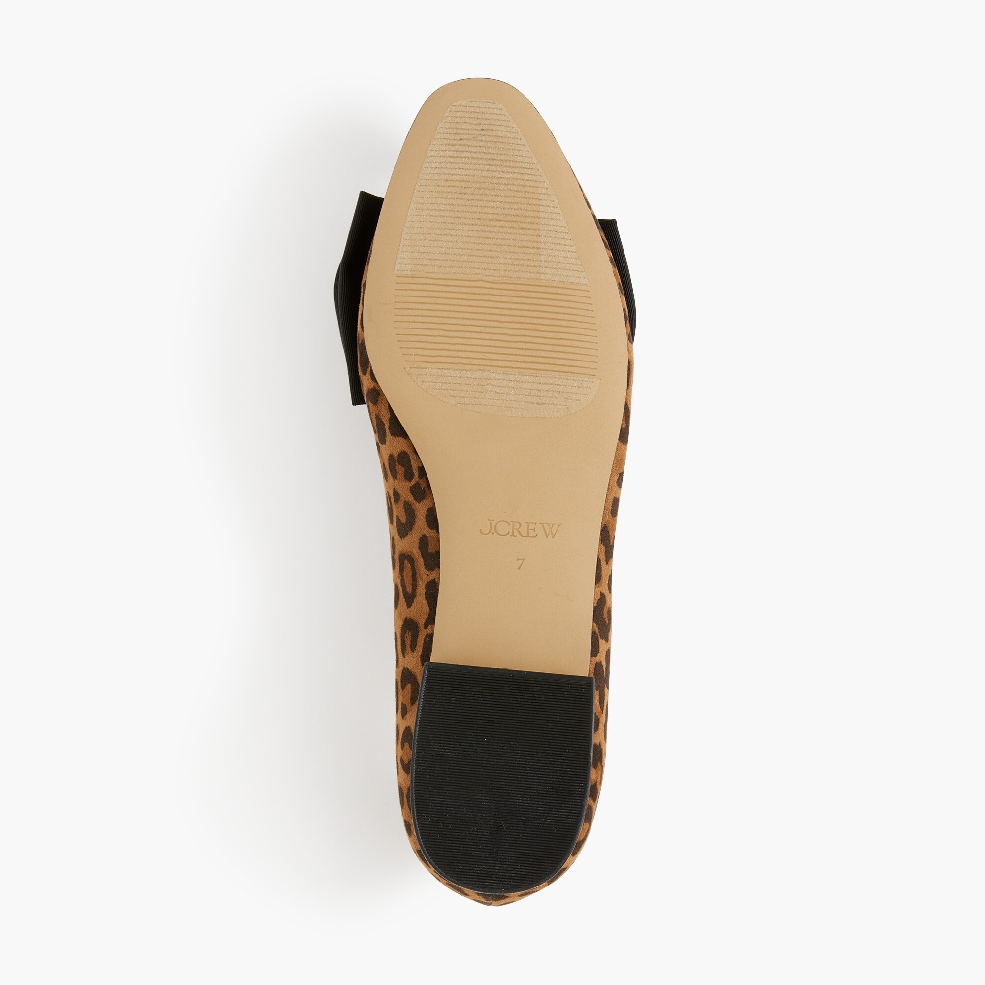Leopard-print low-heel bow loafers