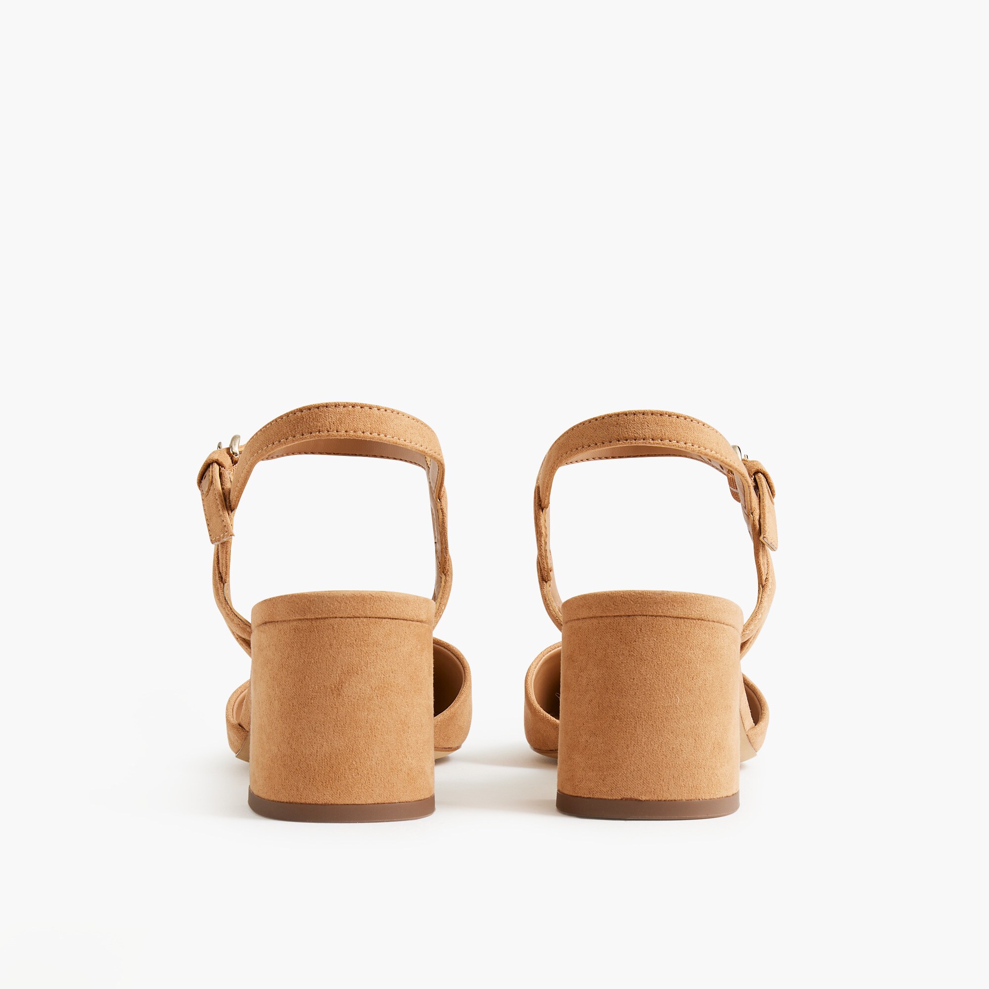 Microsuede ankle-strap heels