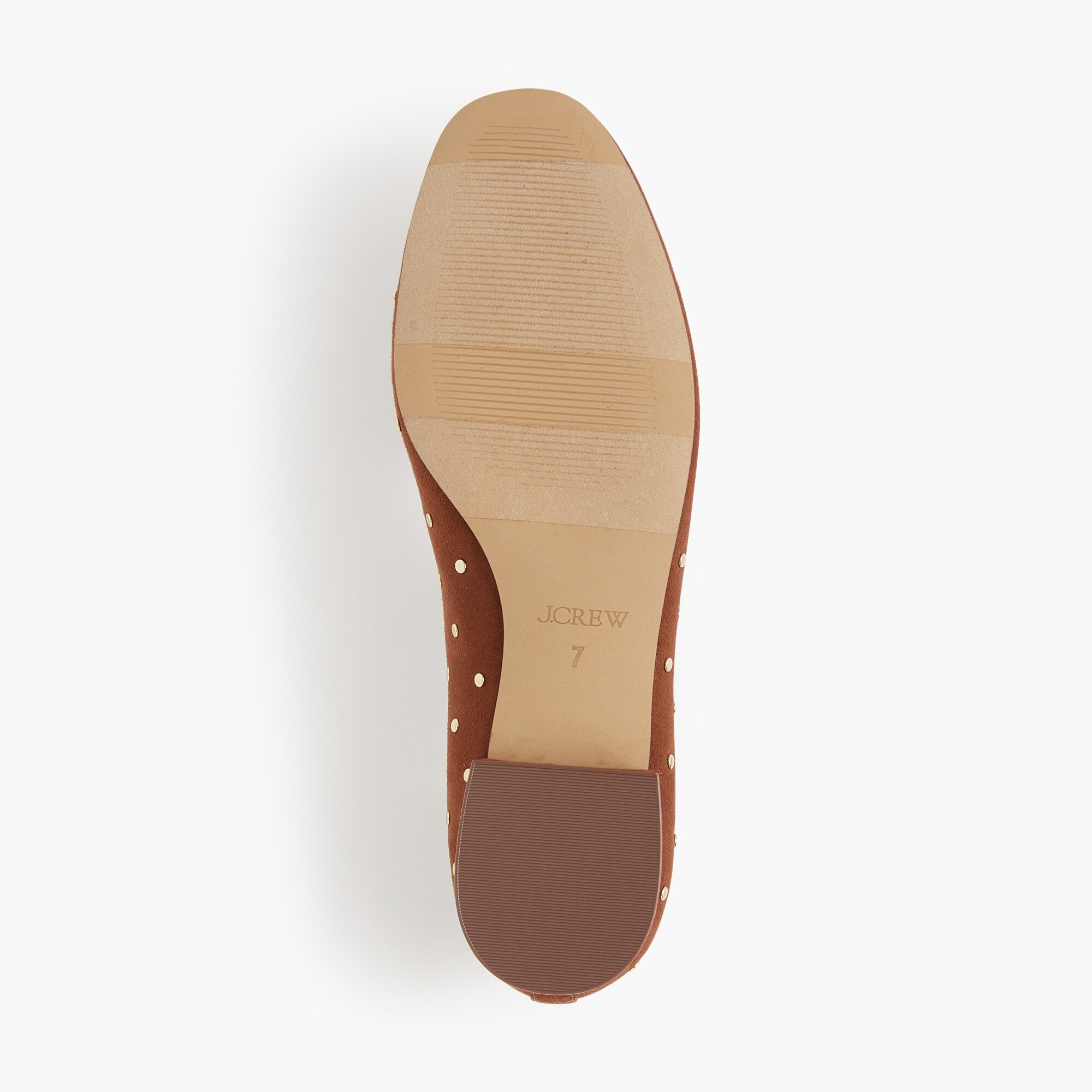 Faux-suede studded ballet flats