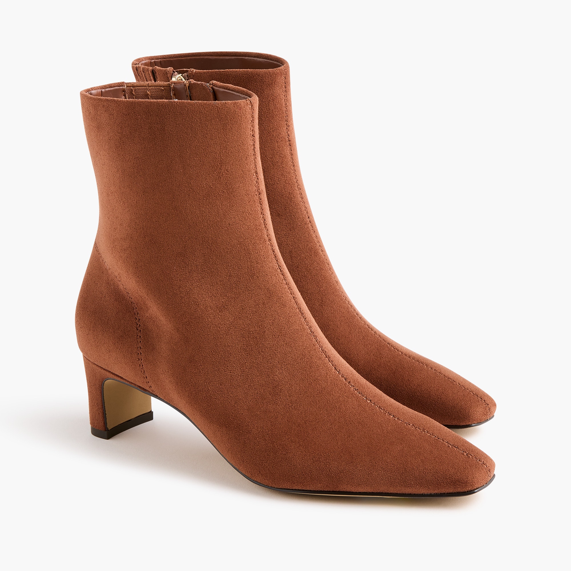 Sueded snip-toe booties