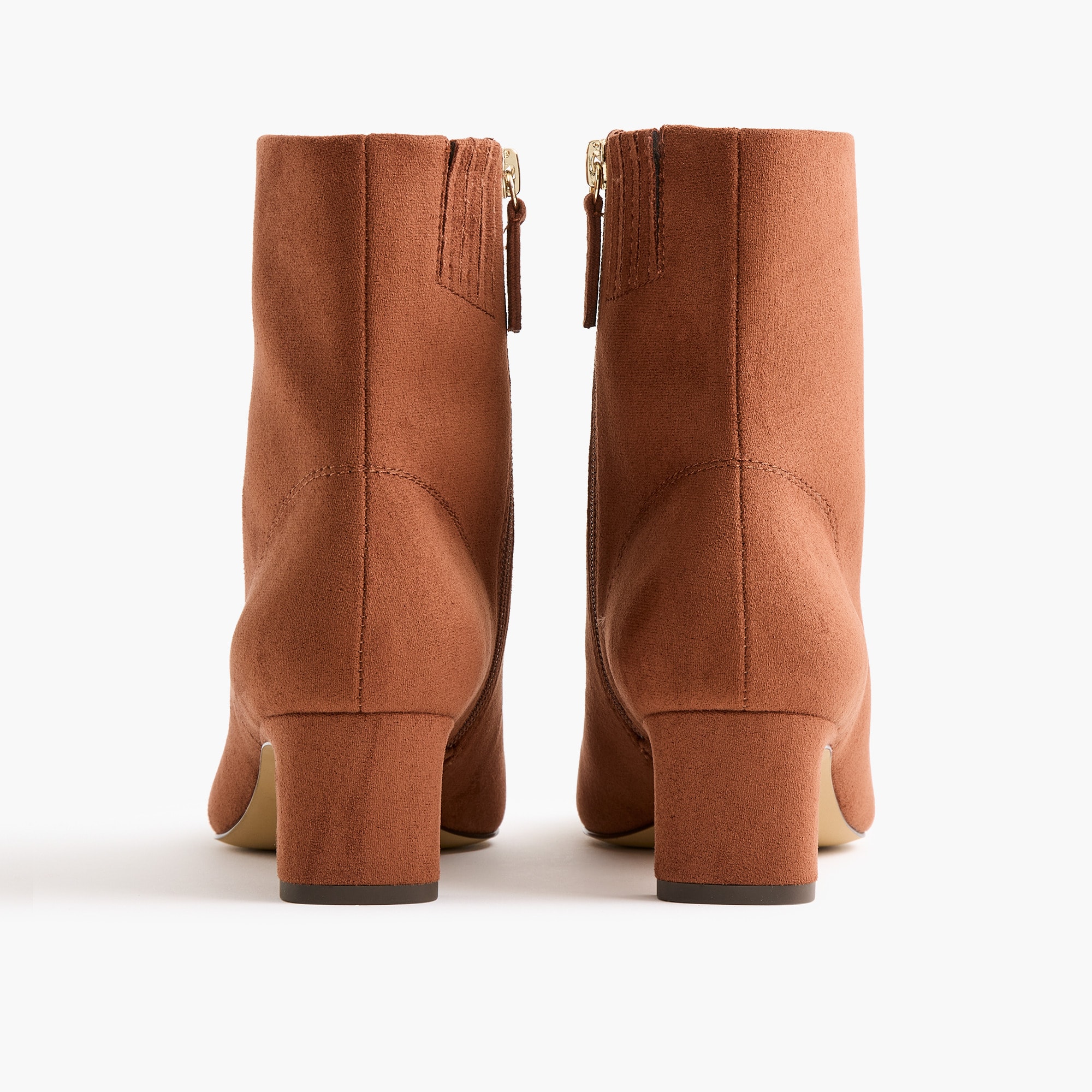 Sueded snip-toe booties