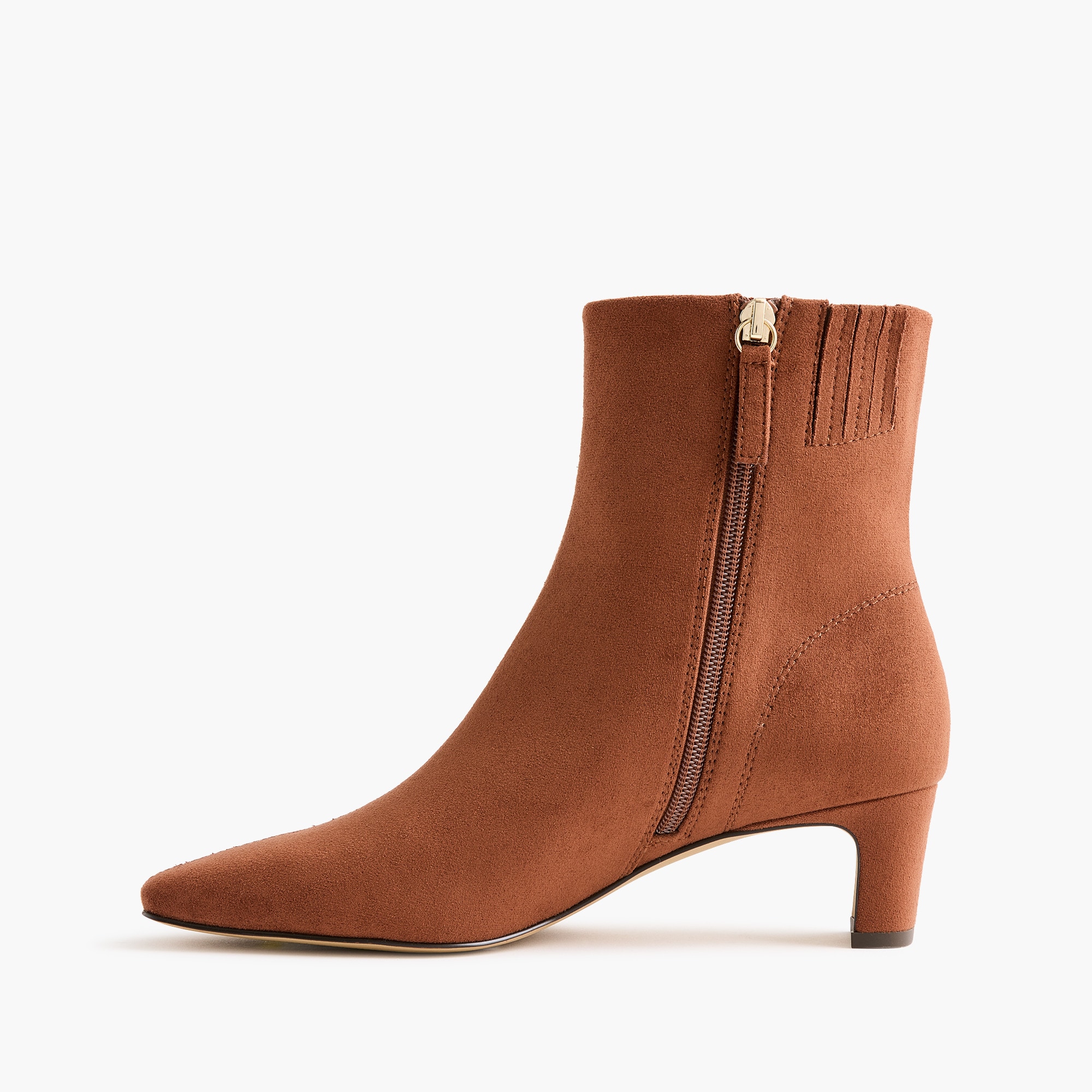 Sueded snip-toe booties