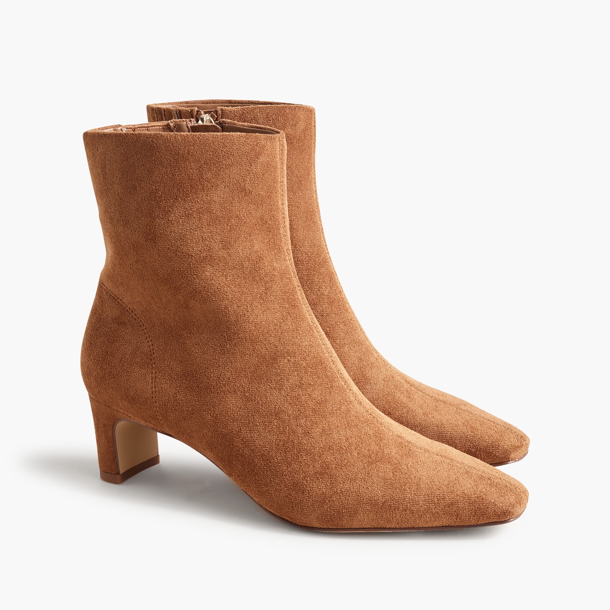 sueded snip-toe booties for women
