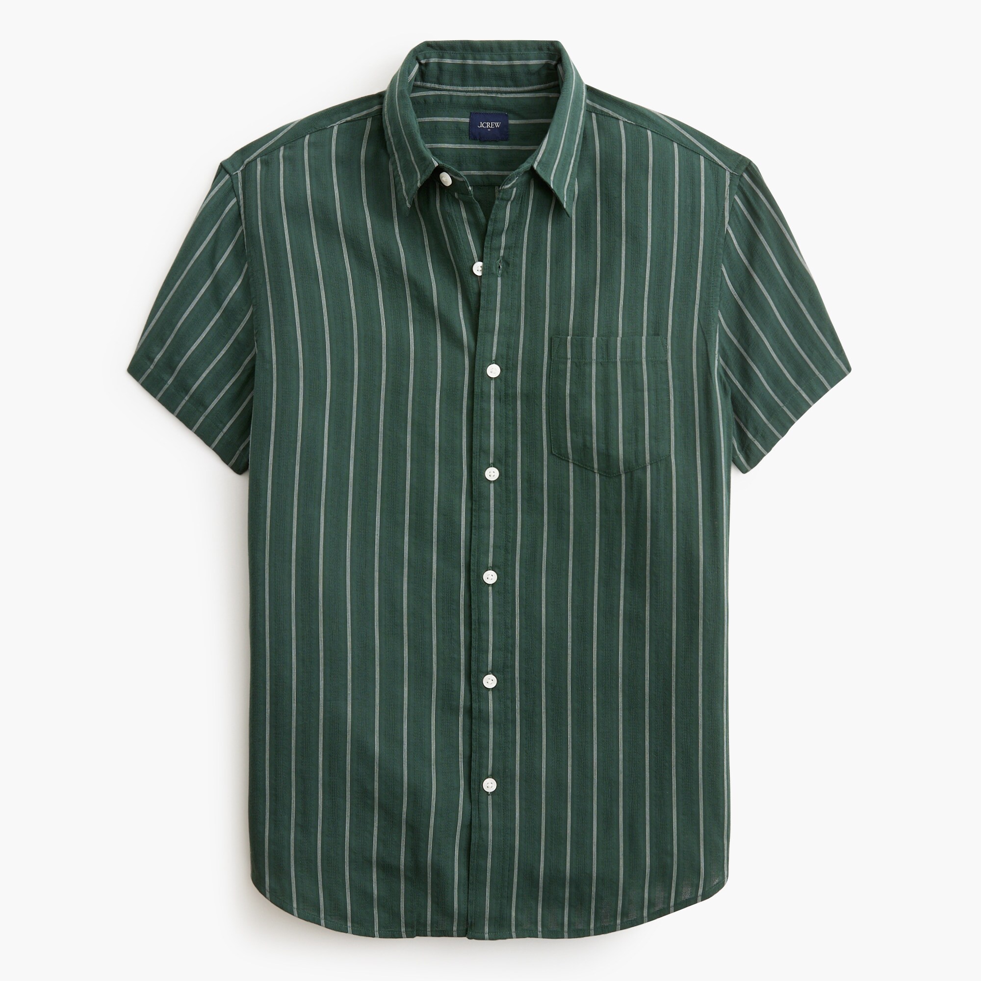 short-sleeve striped dobby shirt for men
