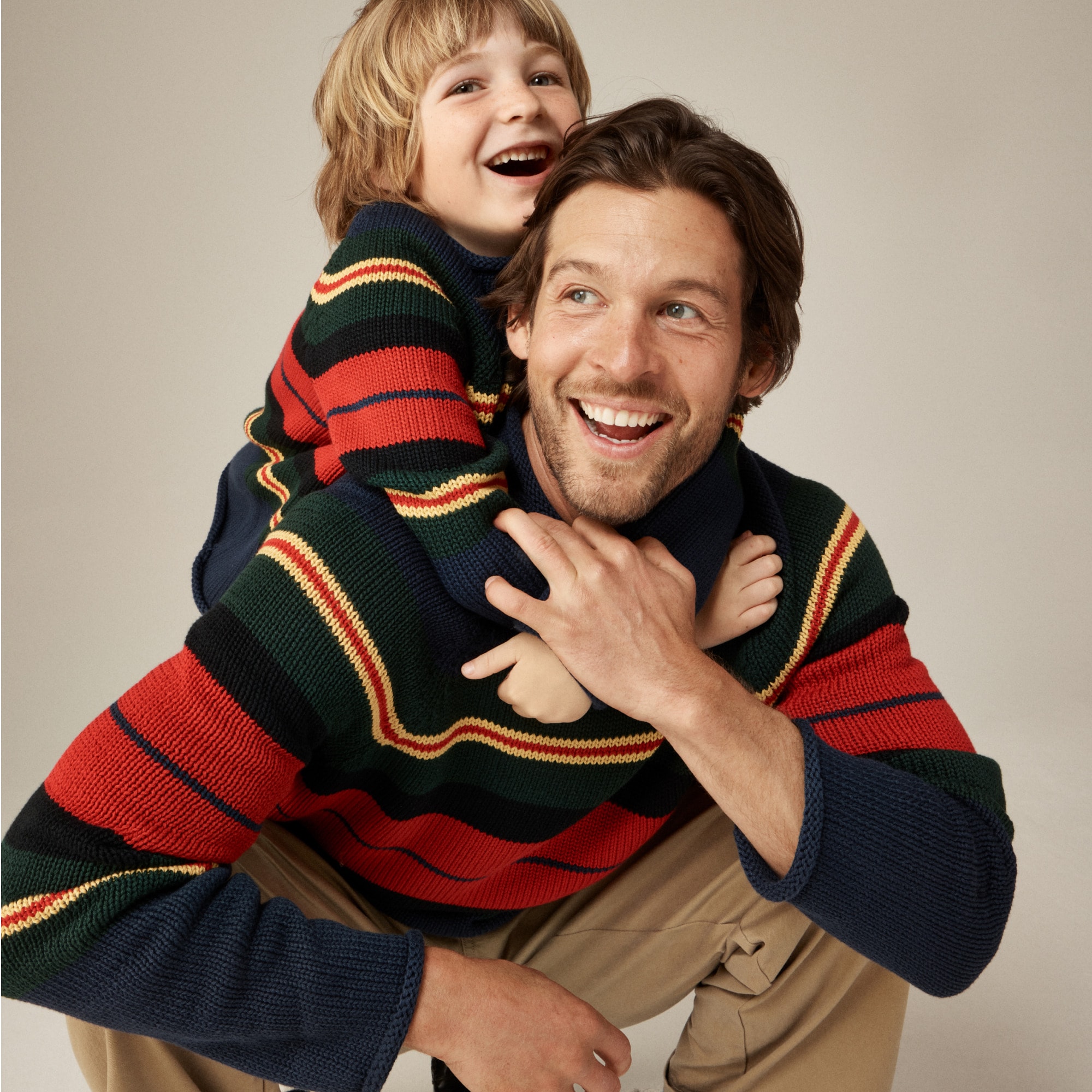 mens 1988 Rollneck&trade; sweater in cotton rugby stripe