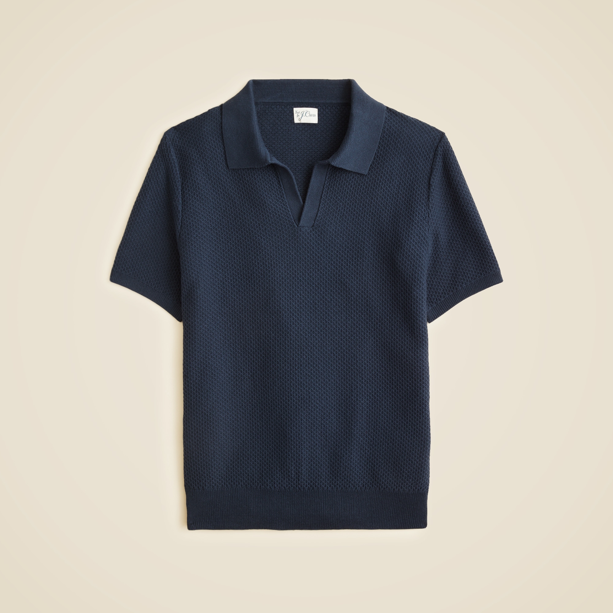 Short-sleeve Cotton Seed-stitch Sweater-polo For Men | J.Crew