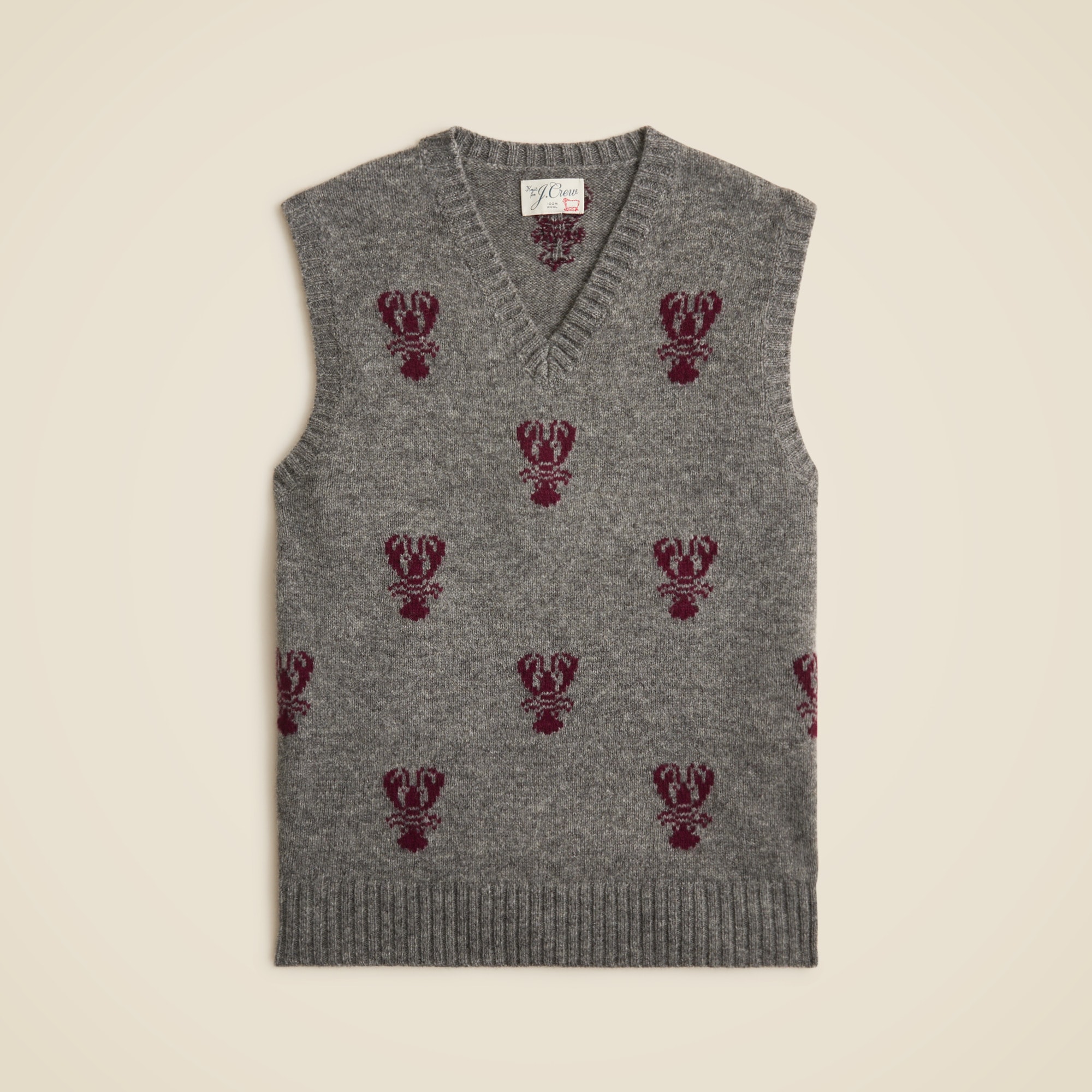  Wool sweater-vest in lobster