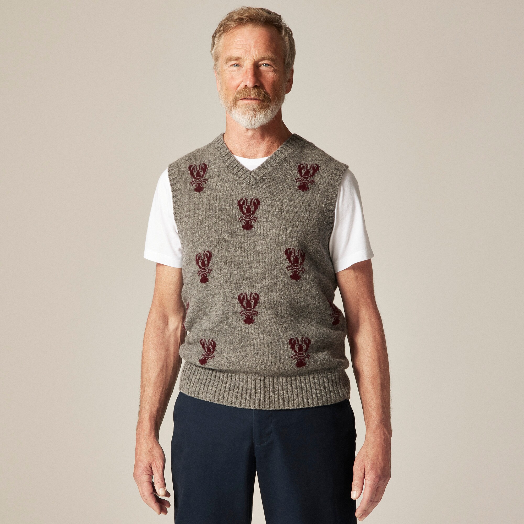  Wool sweater-vest in lobster