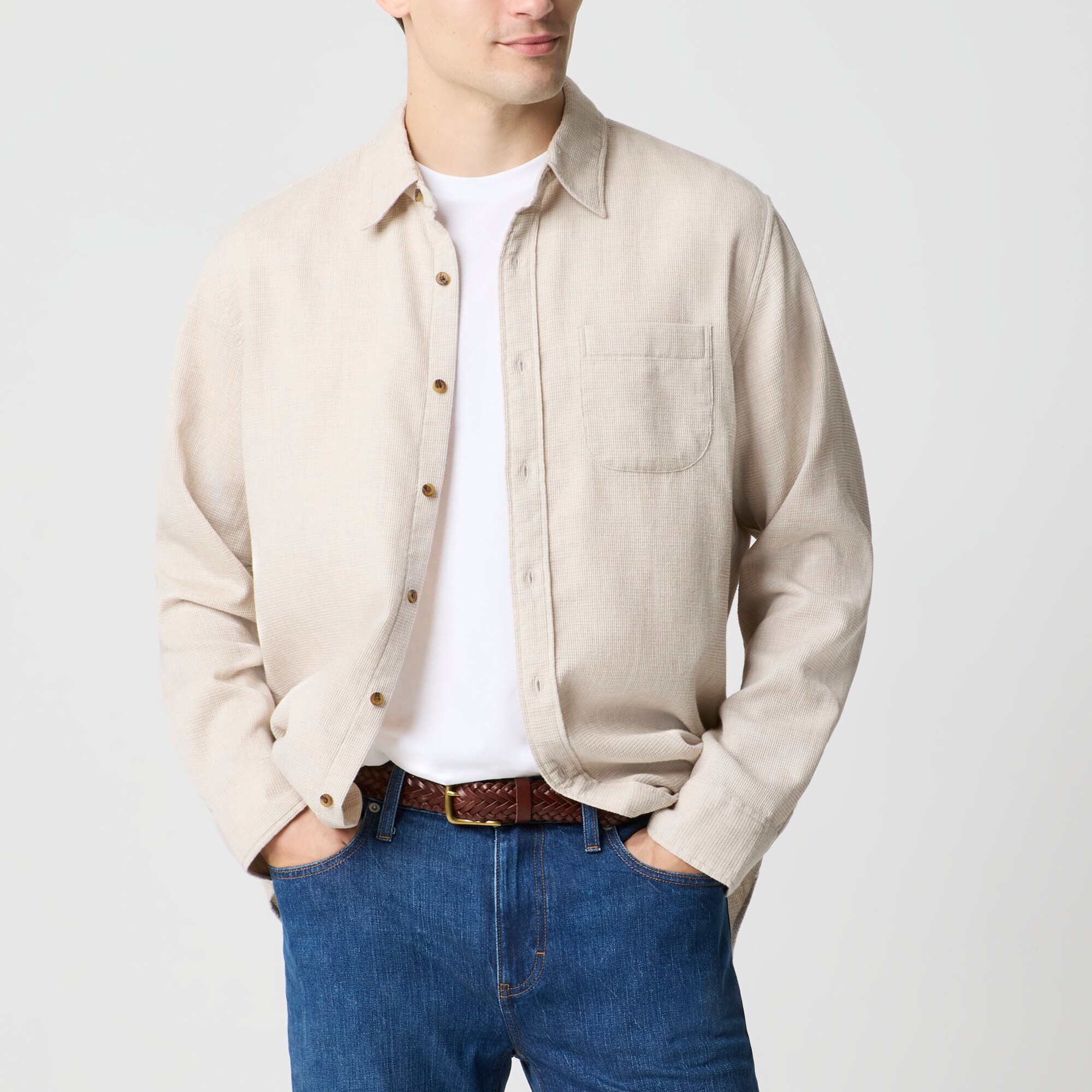 mens Waffle dobby shirt