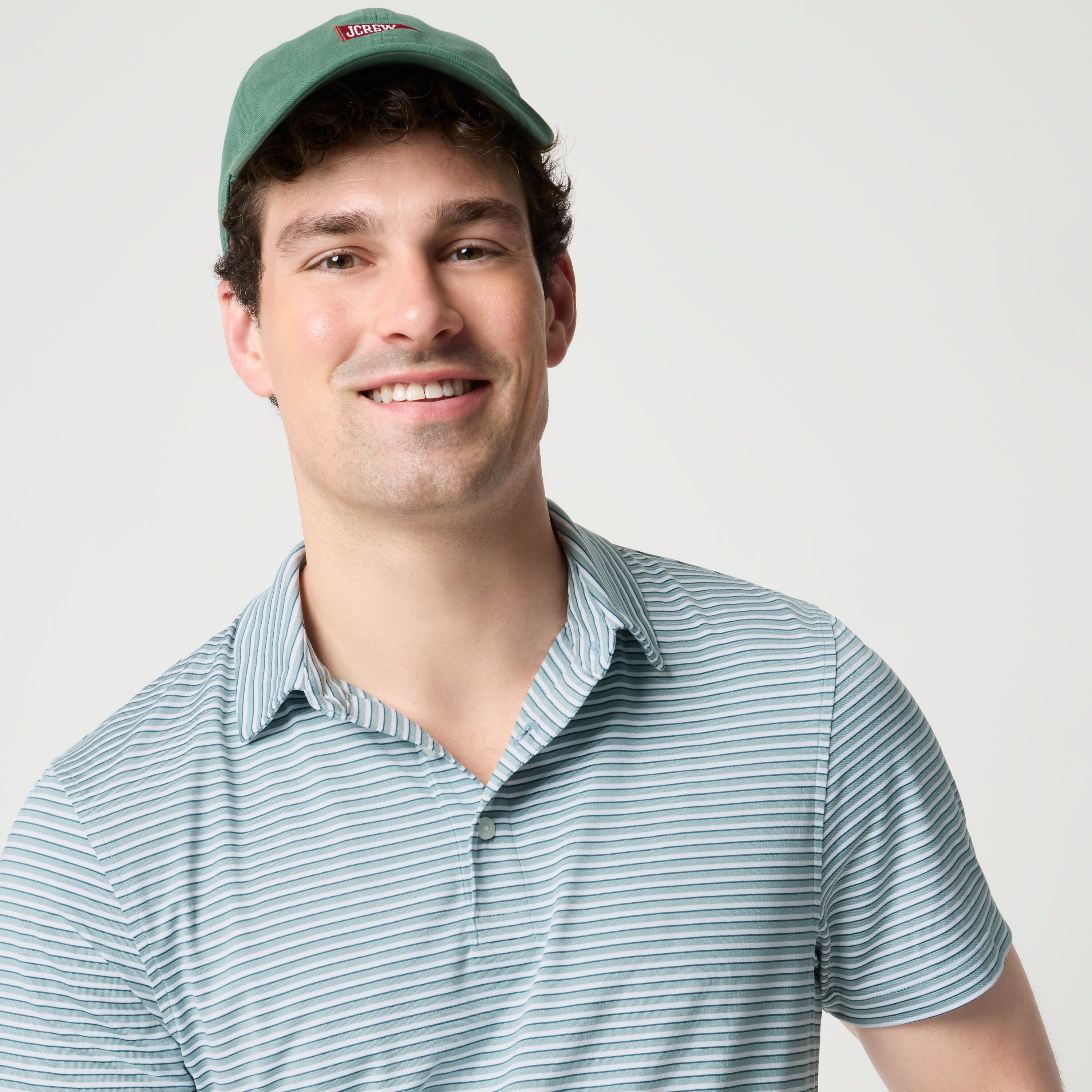 Striped performance polo shirt