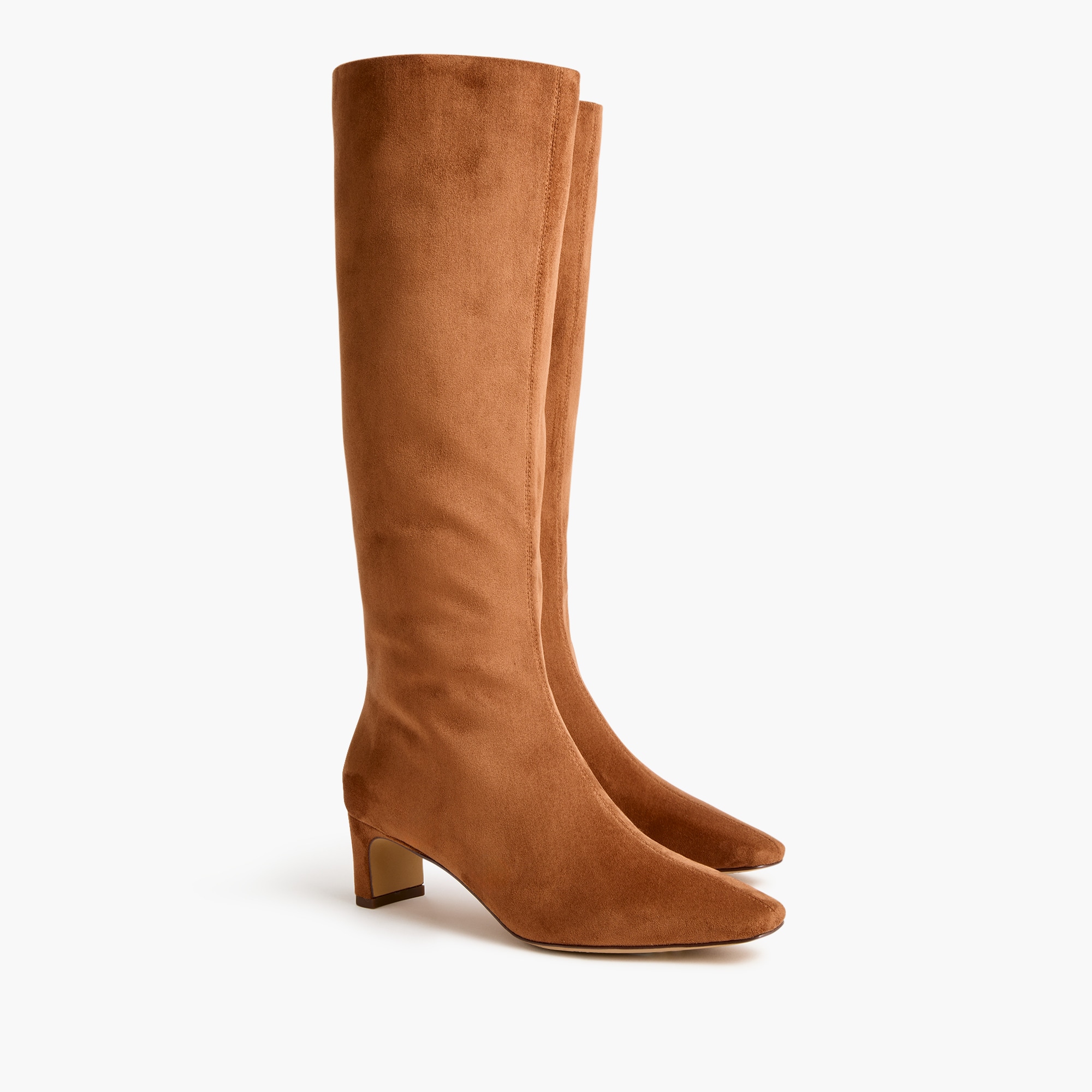 sueded snip-toe tall boots for women