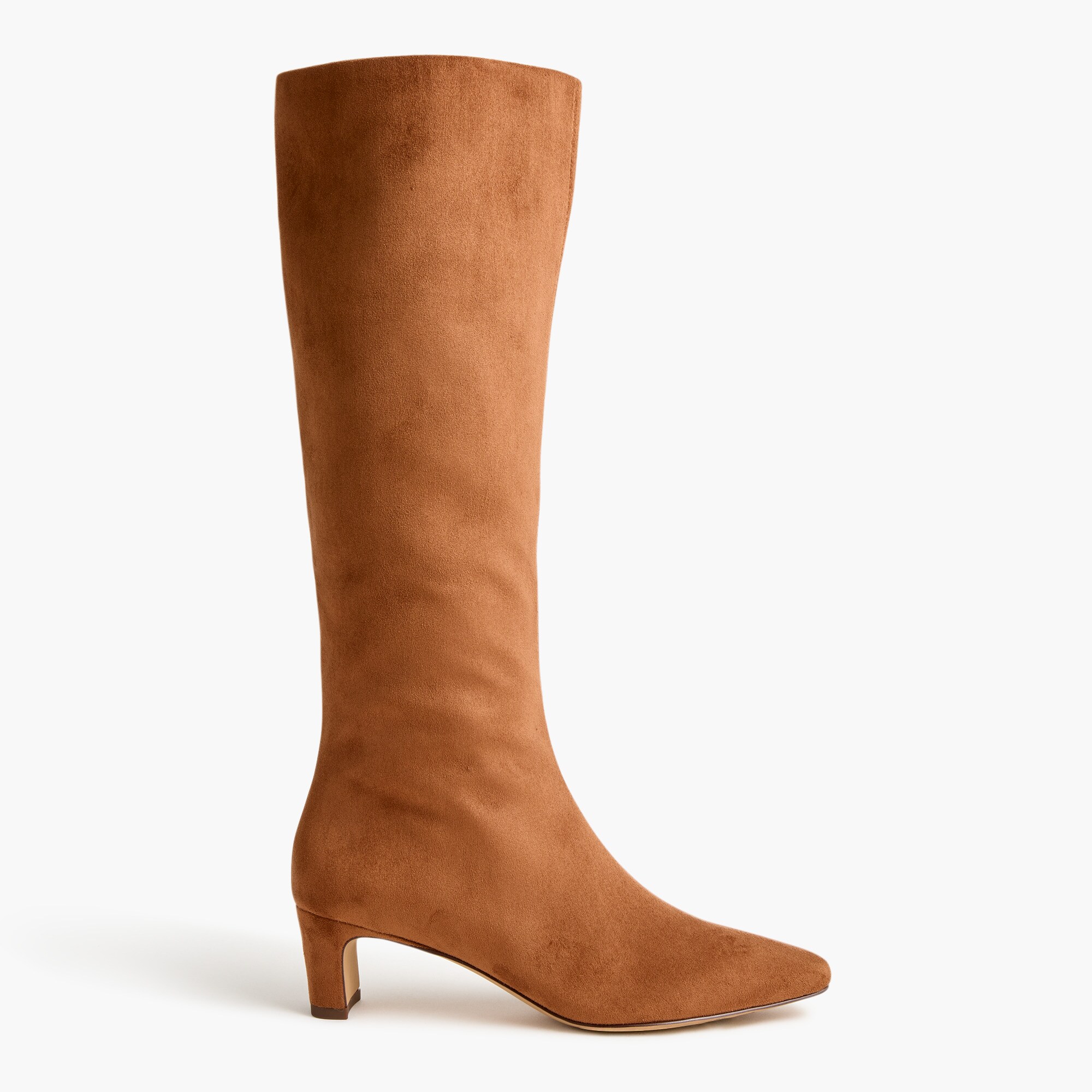 Sueded snip-toe tall boots