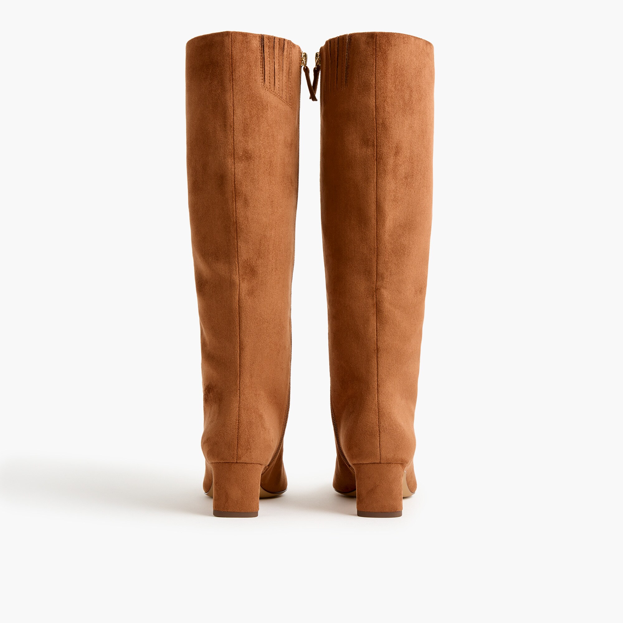 Sueded snip-toe tall boots