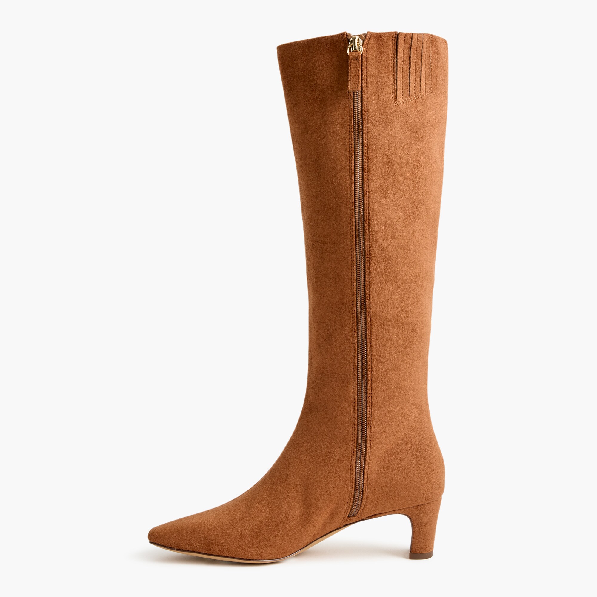 Sueded snip-toe tall boots